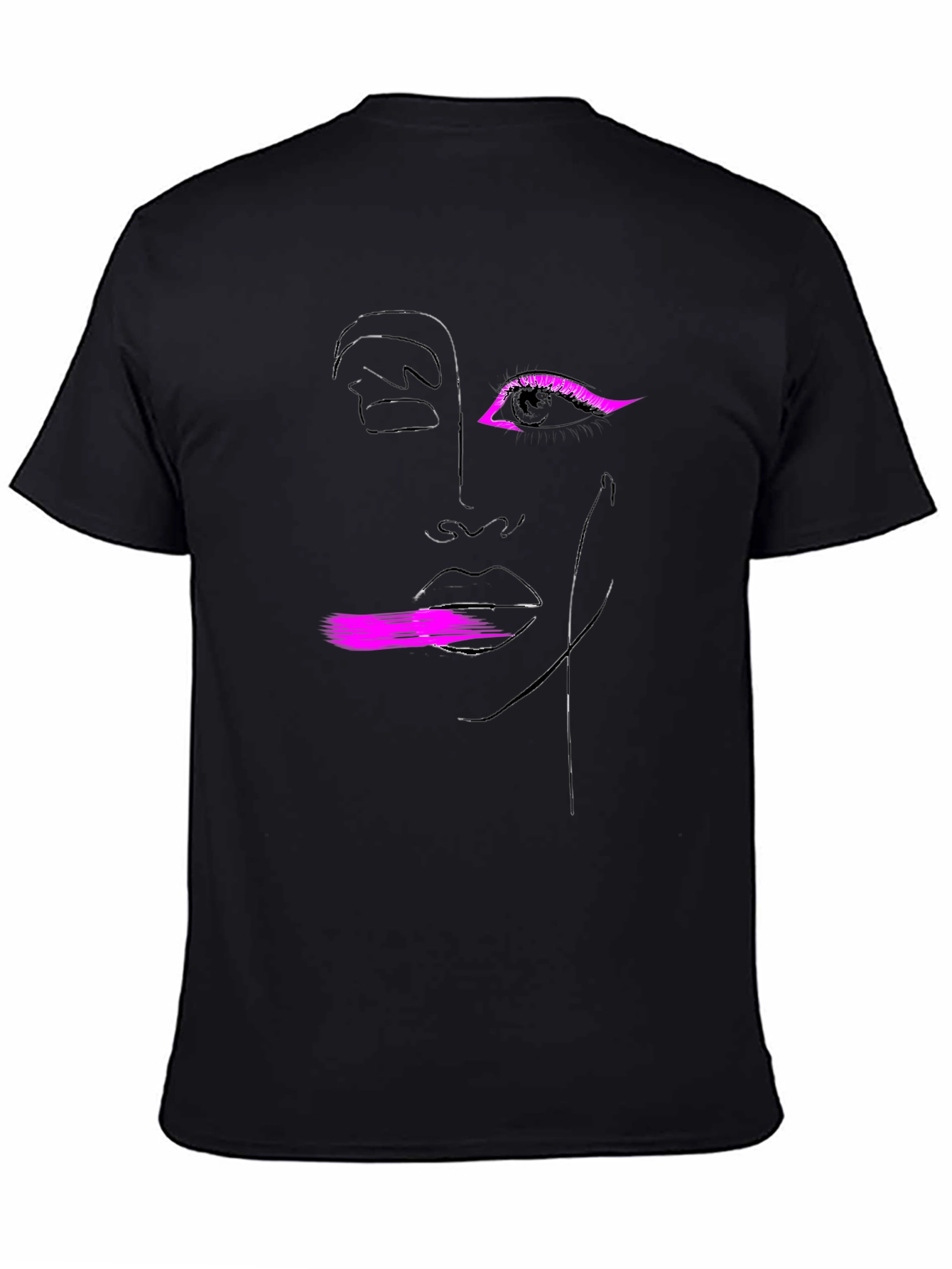 Abstract Face Graphic Tee - Black