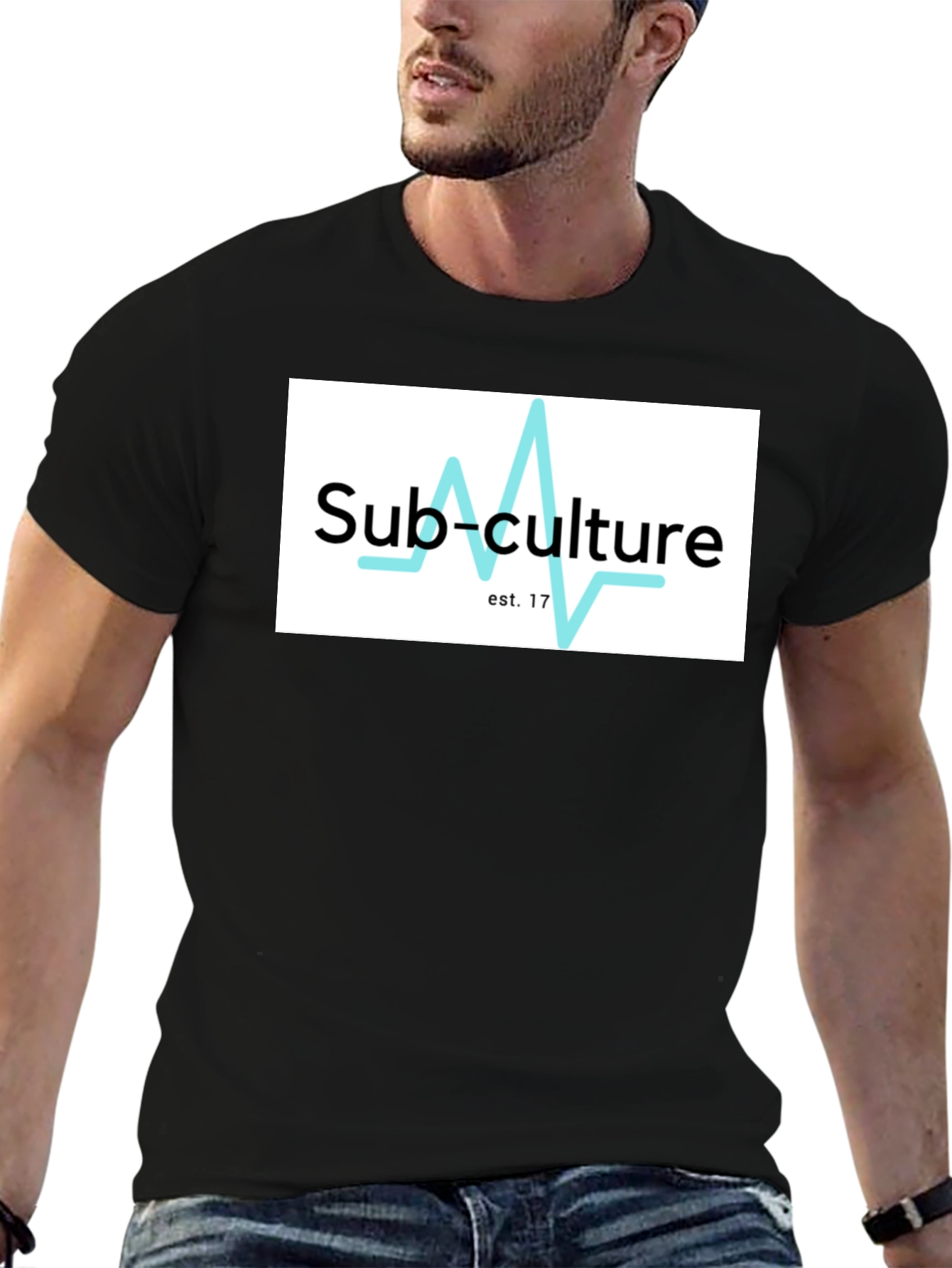 Sub-Culture Black Graphic Tee - Established 2017