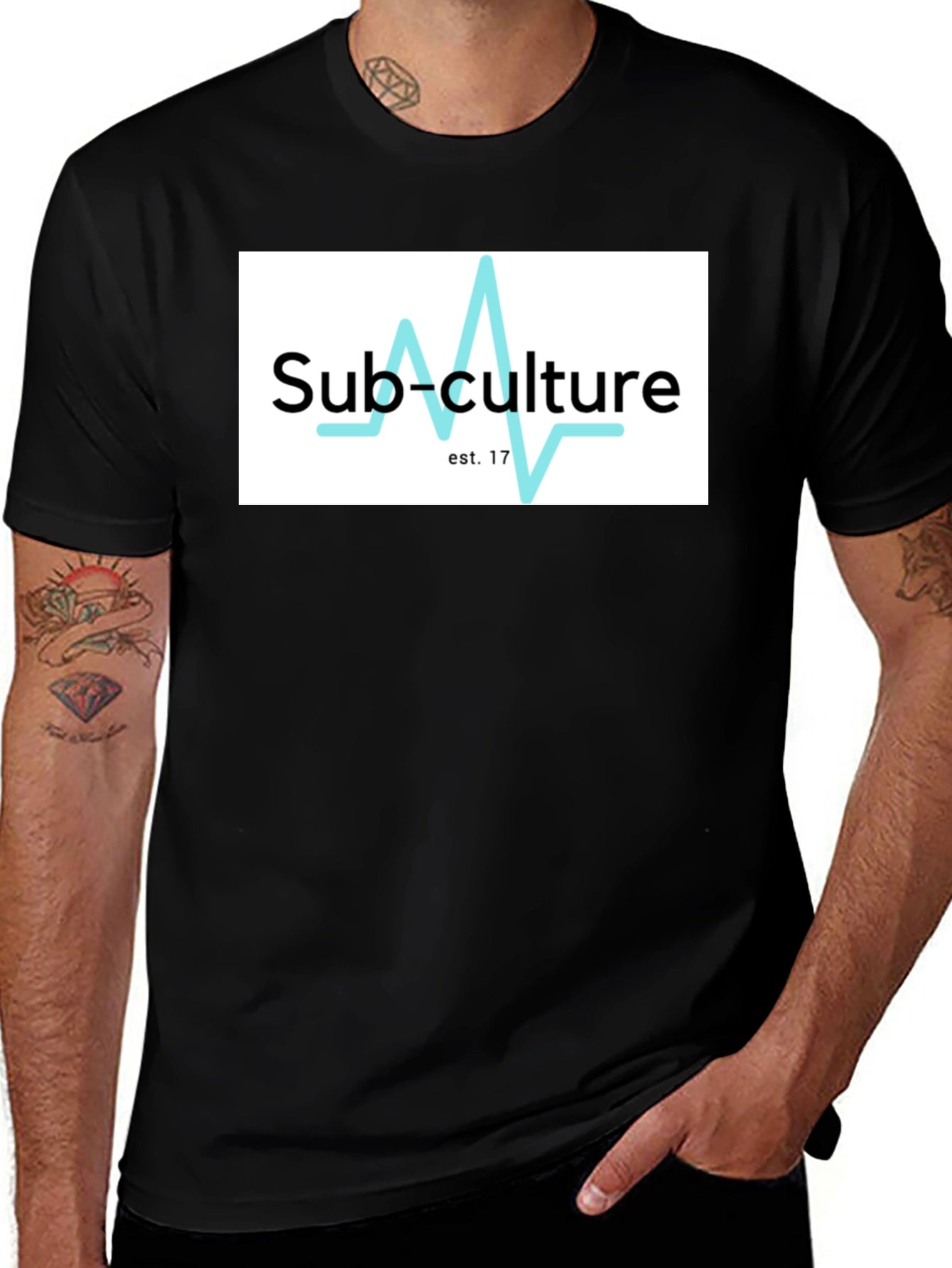 Sub-Culture Black Graphic Tee - Established 2017