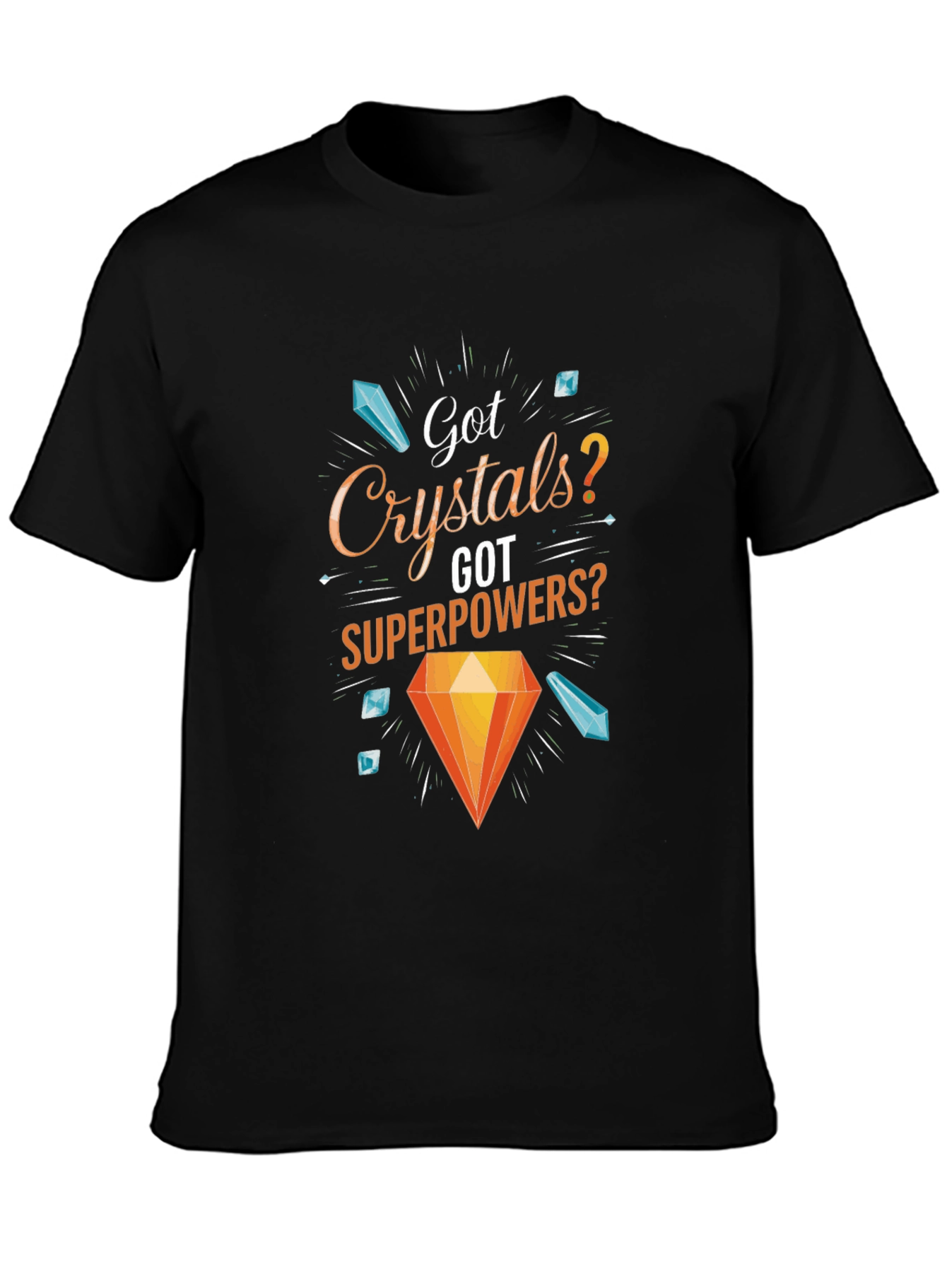 Crystals Superpowers Graphic T-Shirt - Black