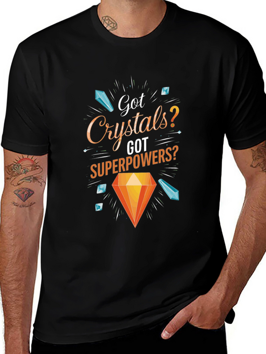 Crystals Superpowers Graphic T-Shirt - Black