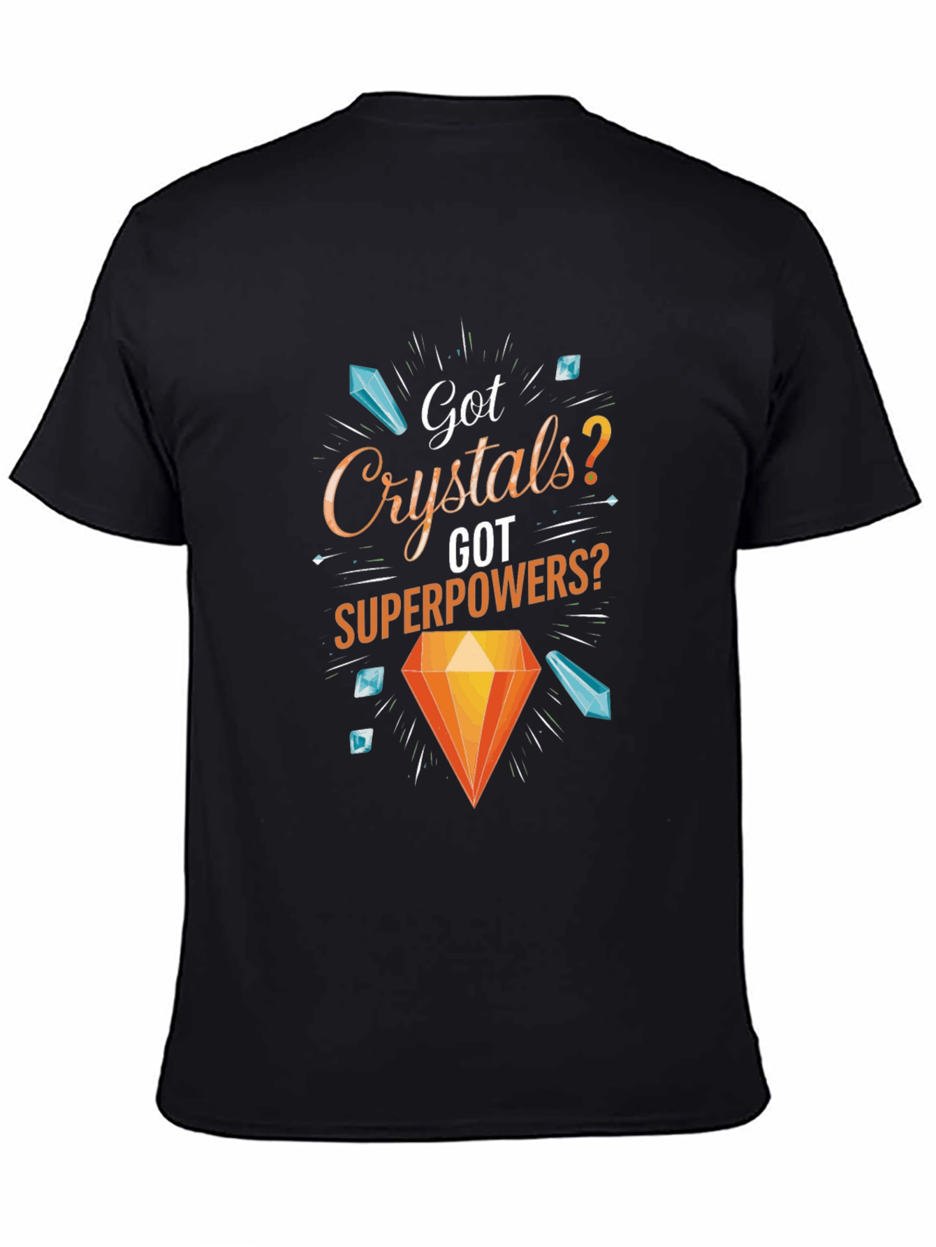 Crystals Superpowers Graphic T-Shirt - Black