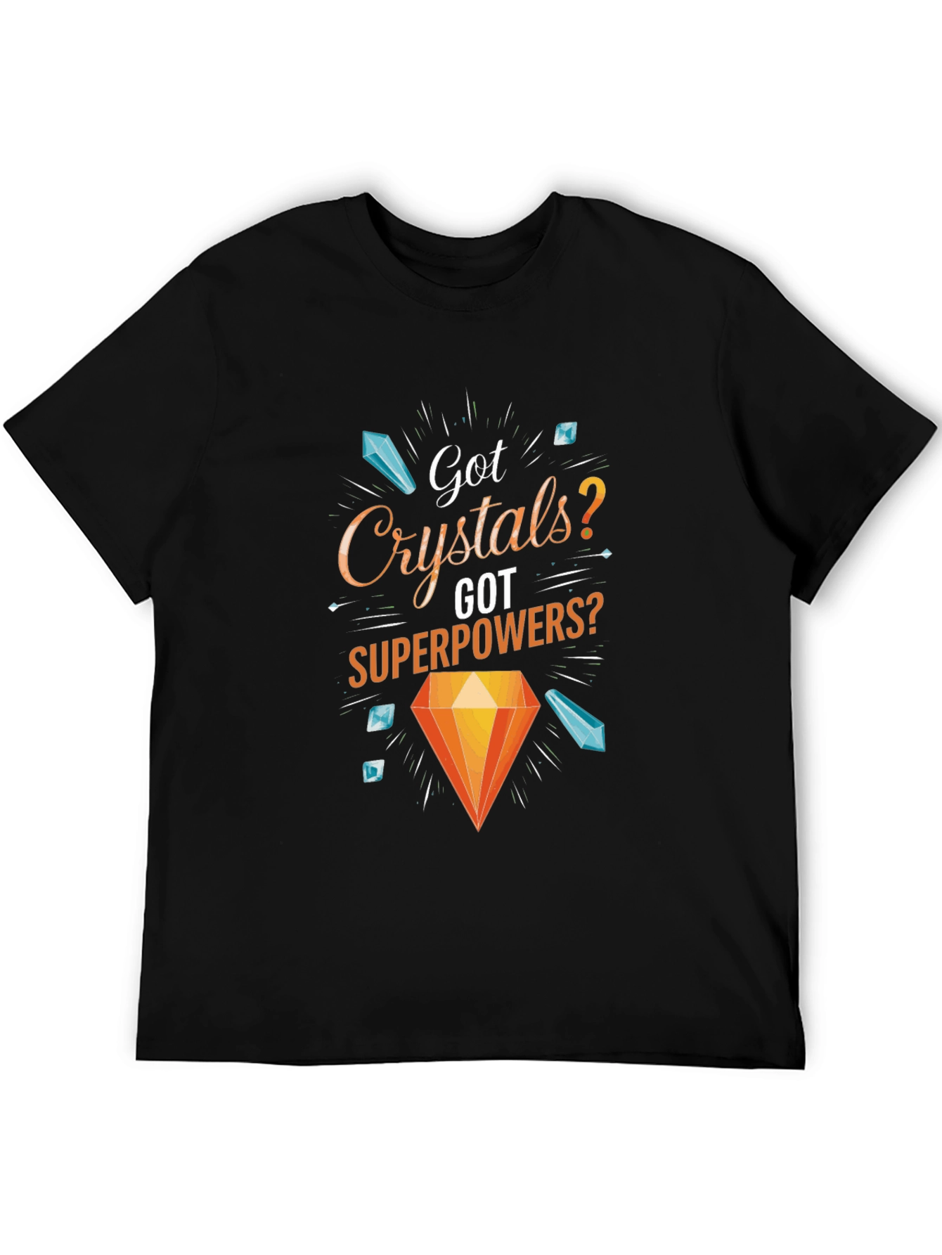 Crystals Superpowers Graphic T-Shirt - Black