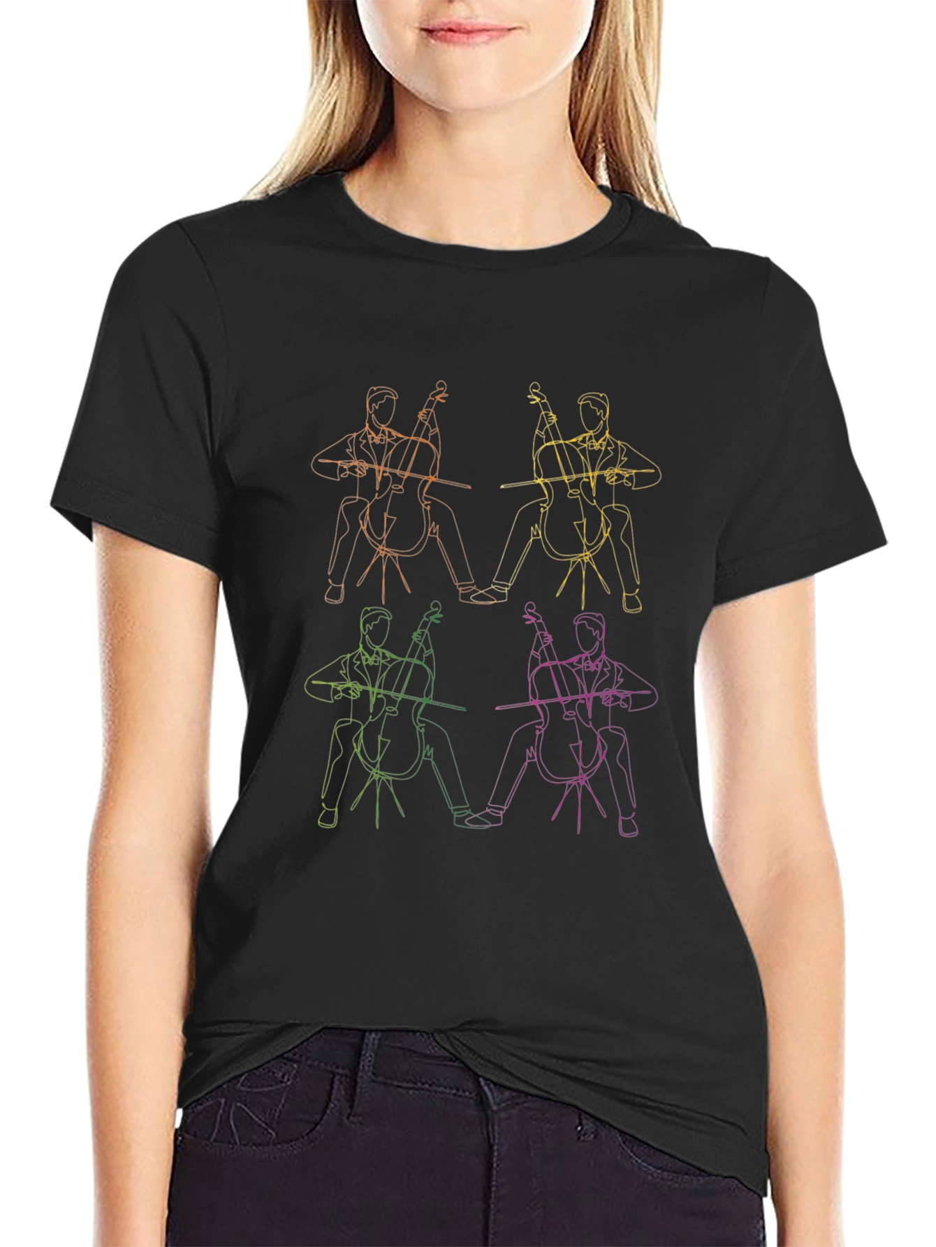 Cello Player Graphic Tee - Musical Style