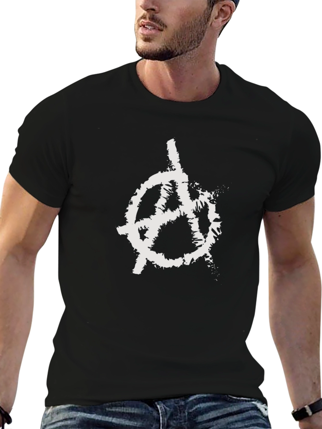 Anarchy Symbol T-Shirt - Distressed Graphic Tee