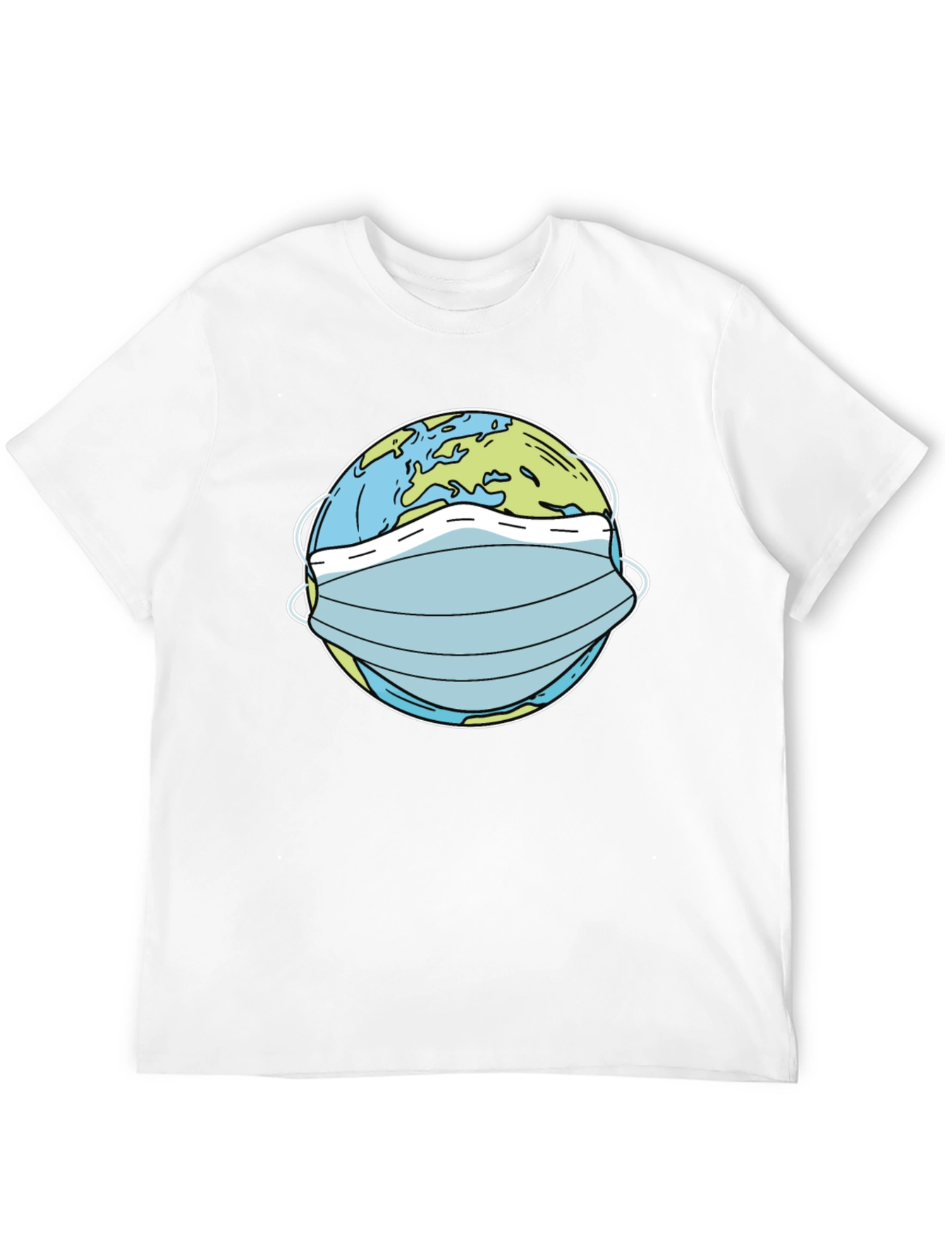Masked Earth Graphic Tee - Protect Our Planet