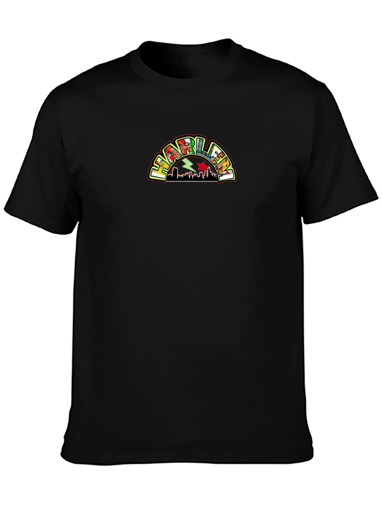 Harlem Skyline Graphic Black T-Shirt