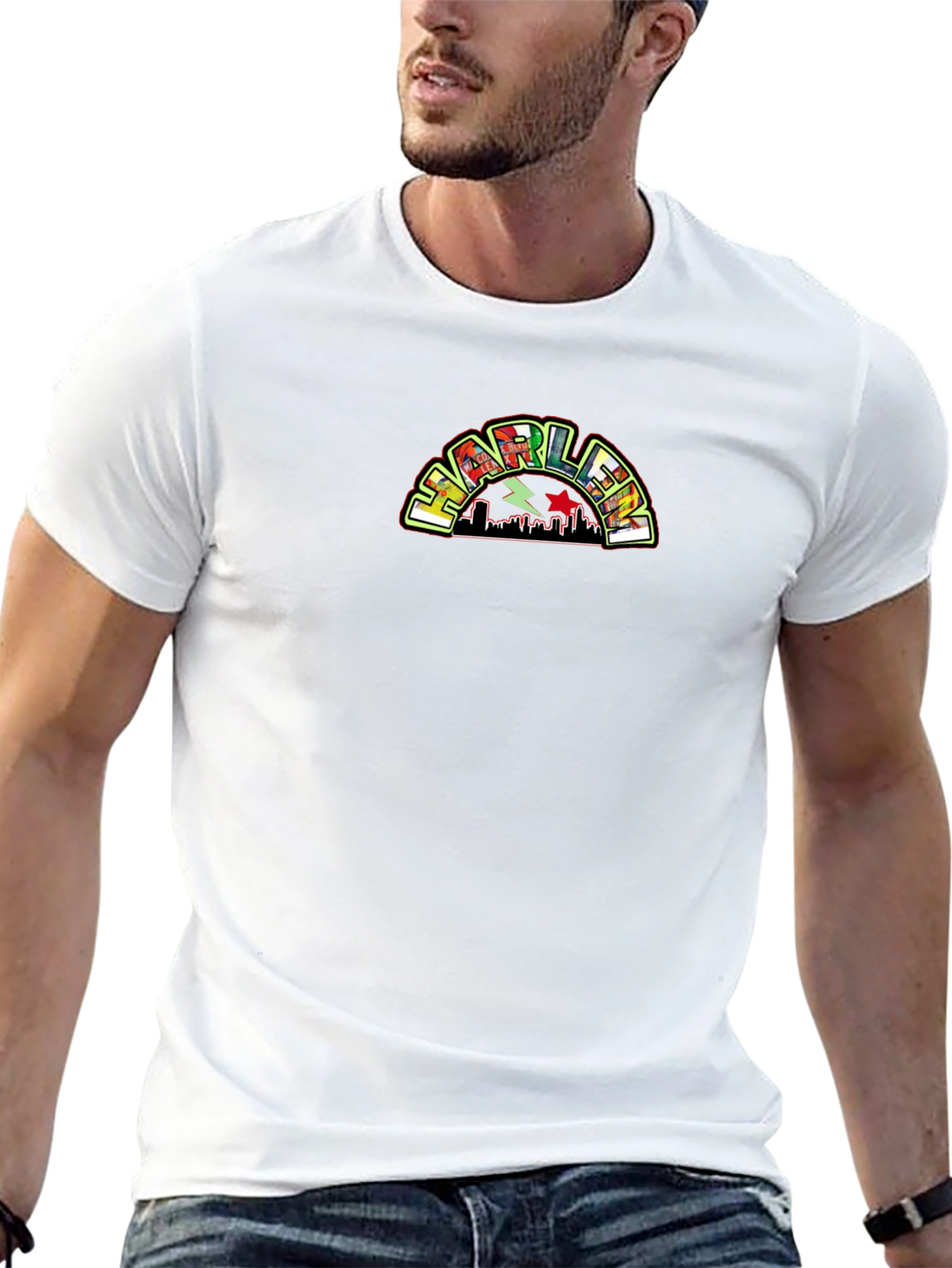 Harlem Skyline Graphic Black T-Shirt