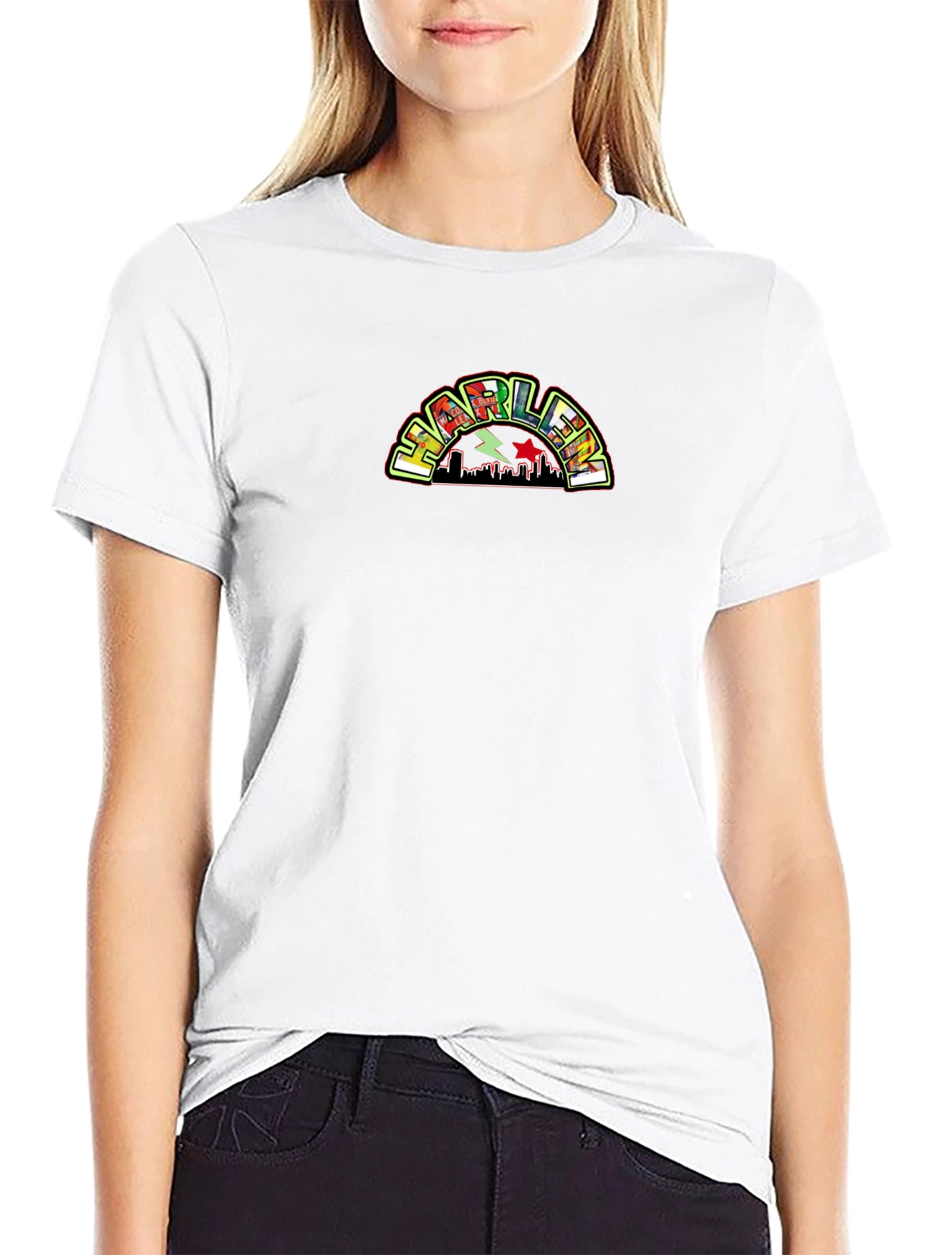 Harlem Skyline Graphic Black T-Shirt
