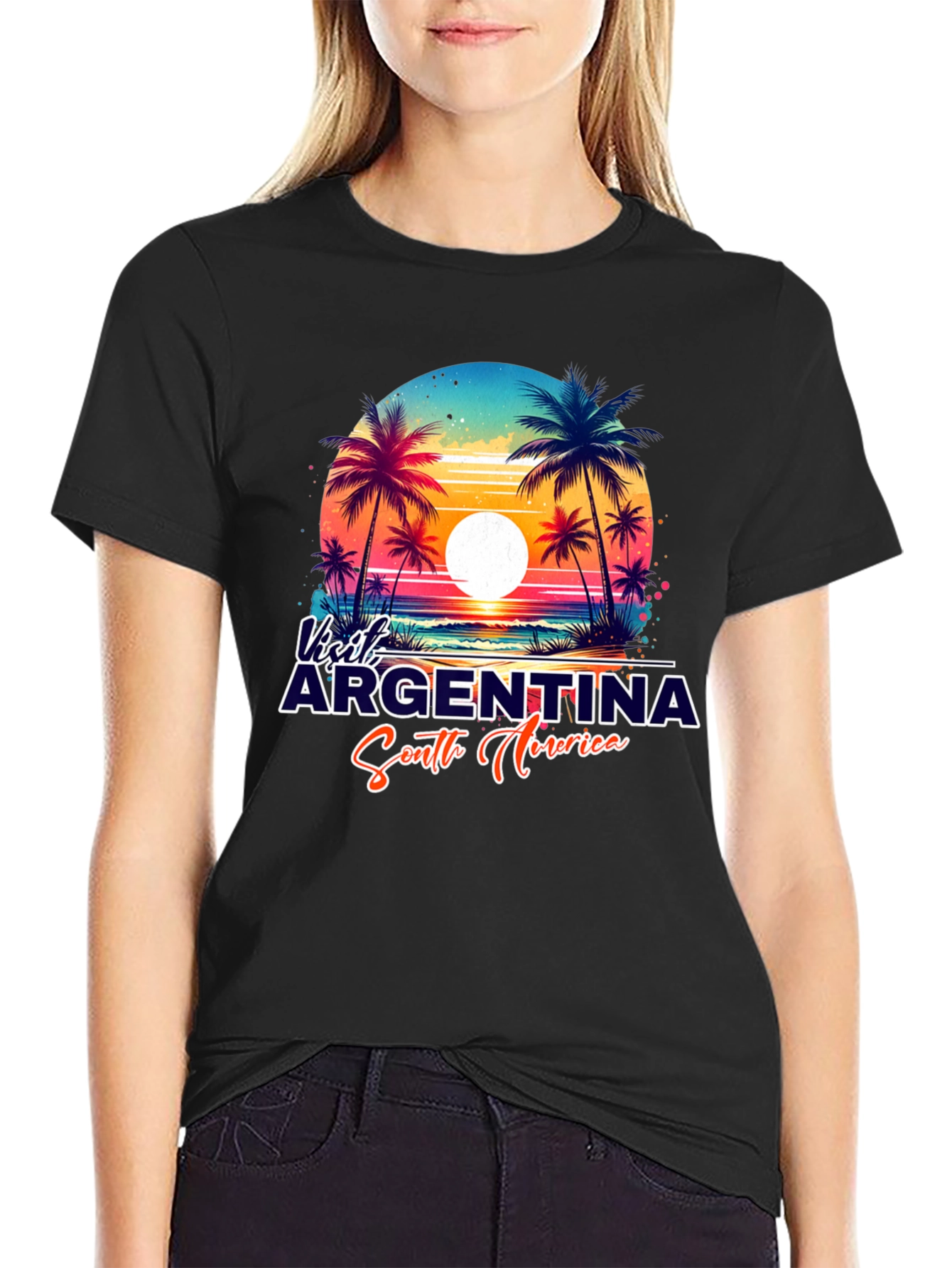 Visit Argentina Graphic T-Shirt - Summer Beach Design