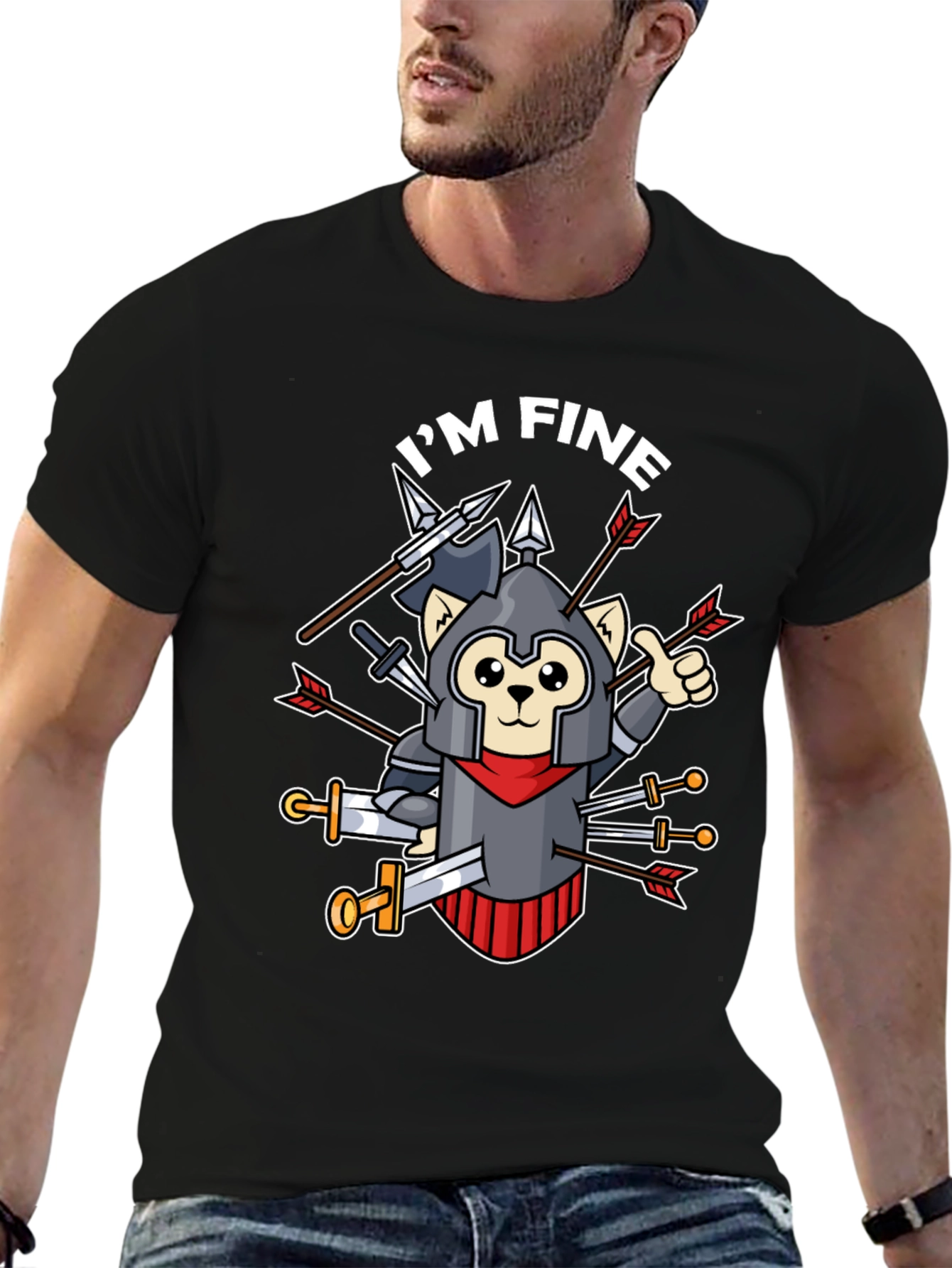 Im Fine T-Shirt - Armored Cat Knight