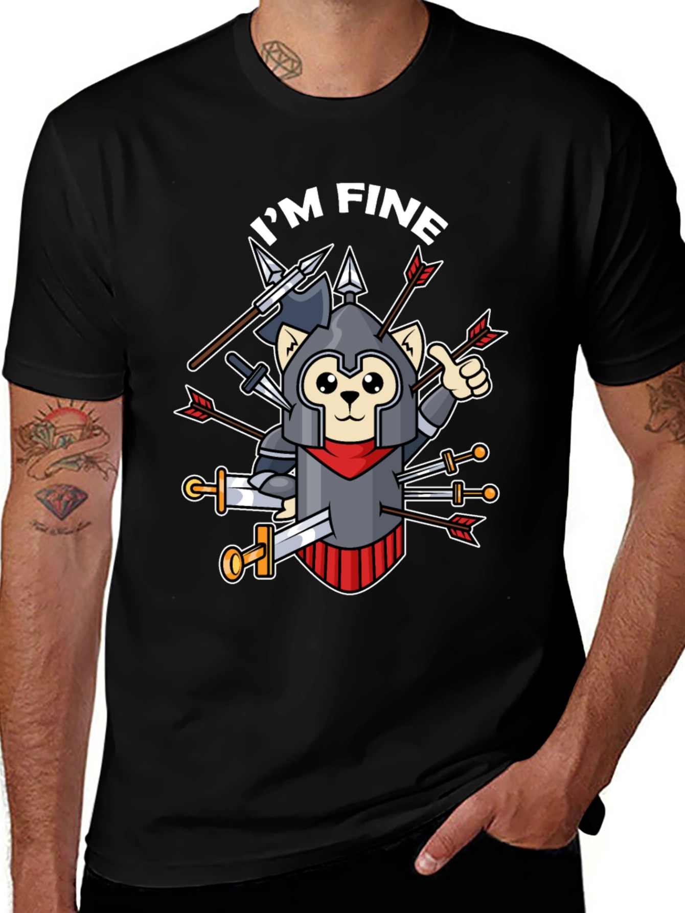 Im Fine T-Shirt - Armored Cat Knight