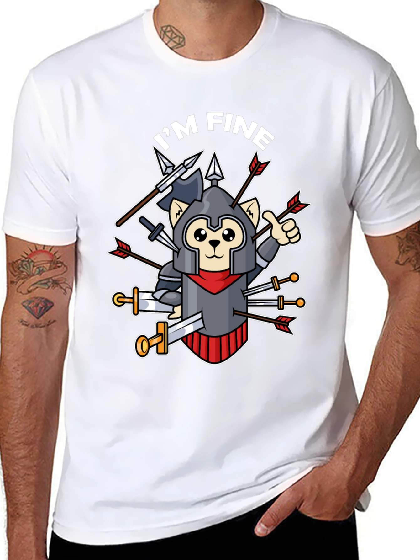 Im Fine T-Shirt - Armored Cat Knight
