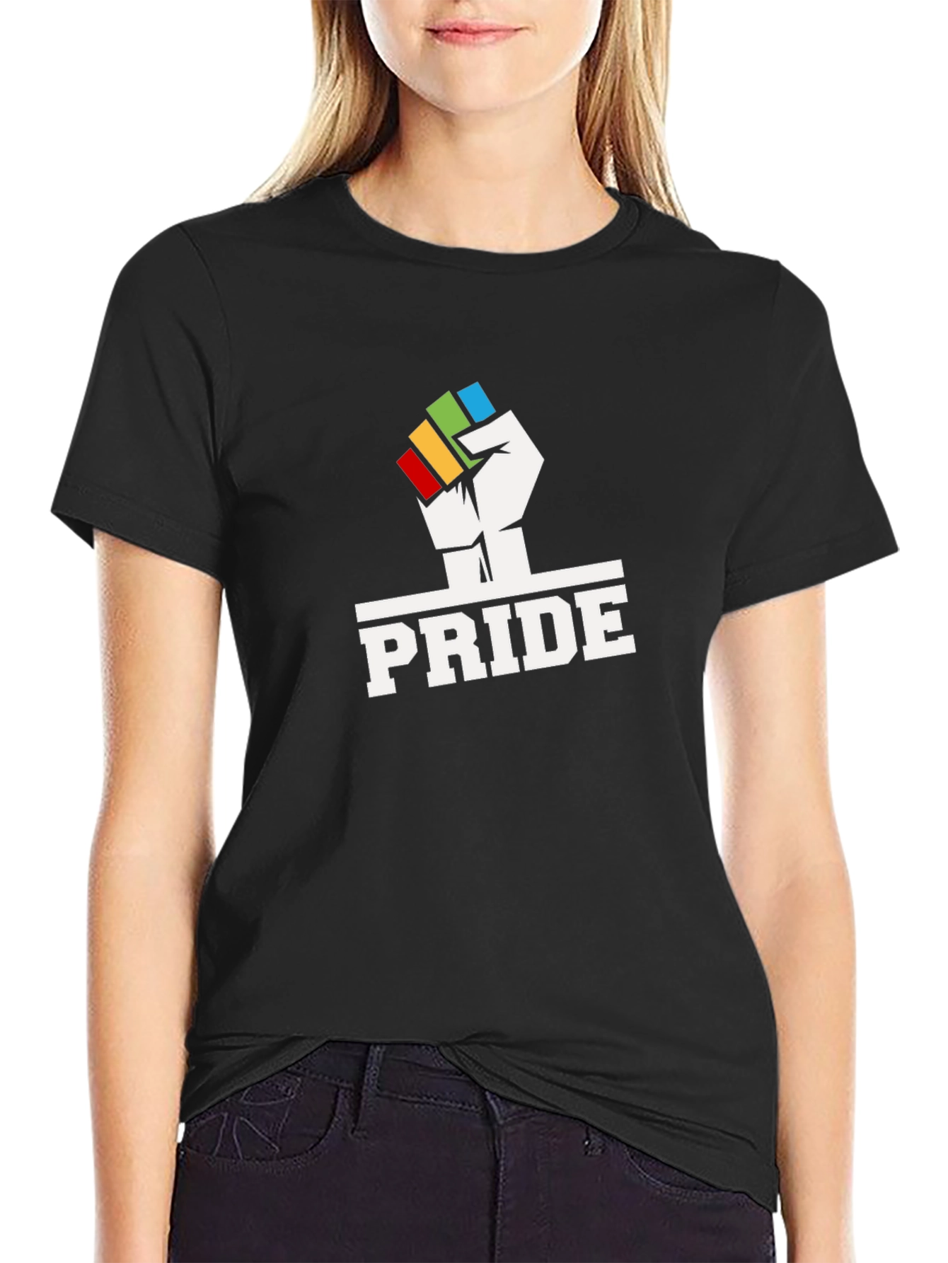 Pride Fist Graphic Tee - Black Cotton Blend