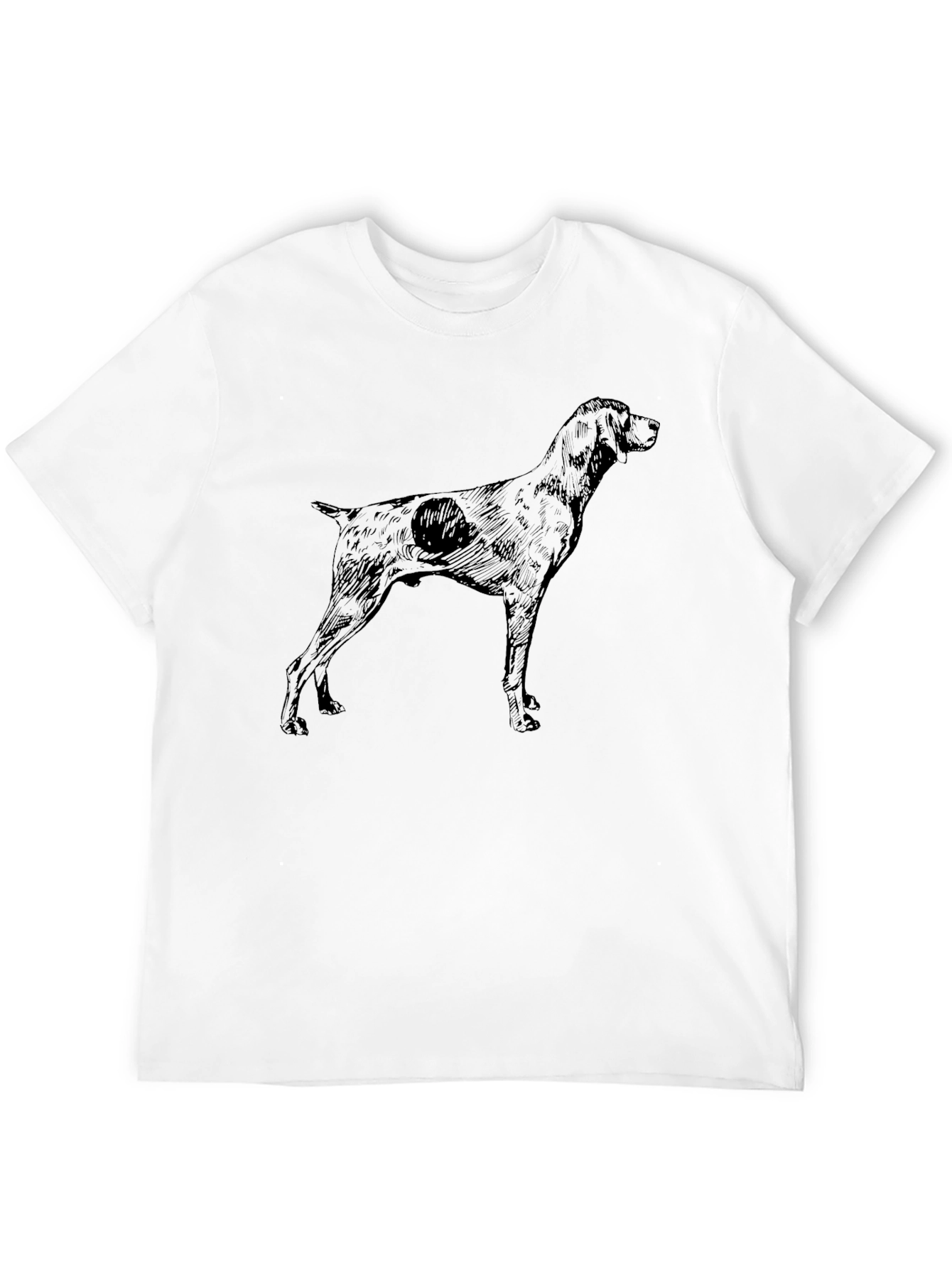 Dog Graphic Tee - Black Cotton Blend Shirt