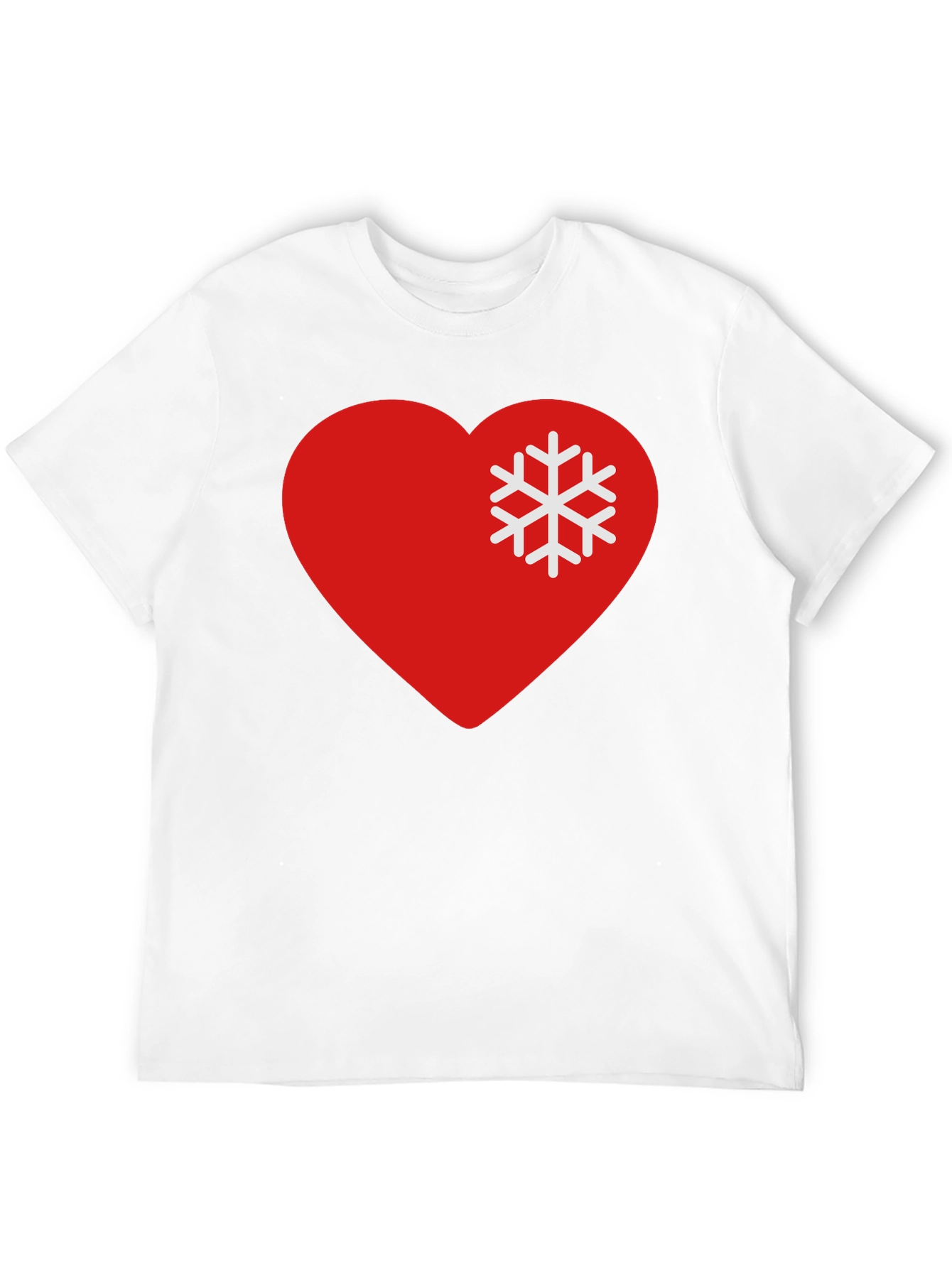 Heart Snowflake Graphic Tee - Black Casual T-Shirt