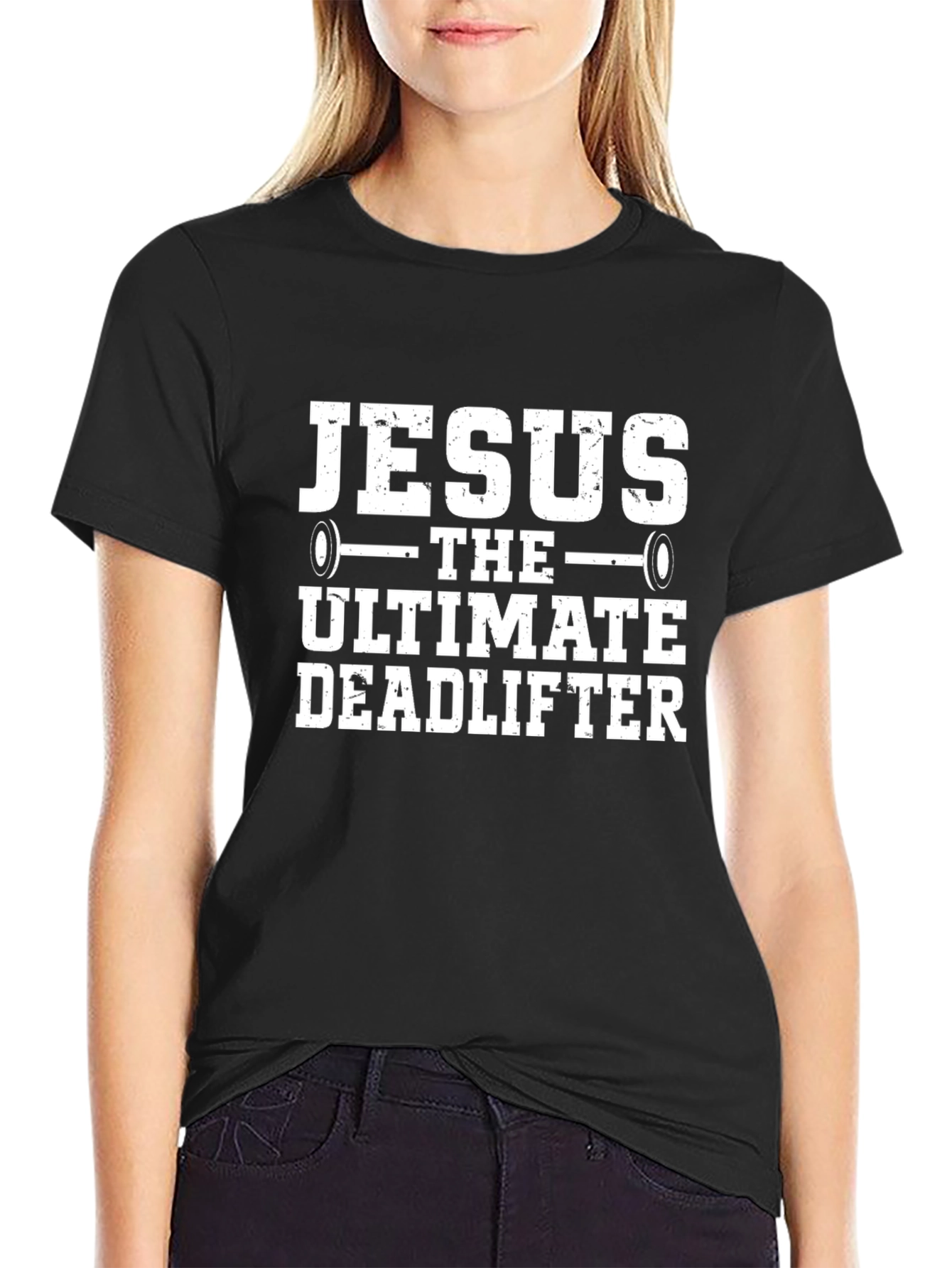 Jesus The Ultimate Deadlifter Black T-Shirt
