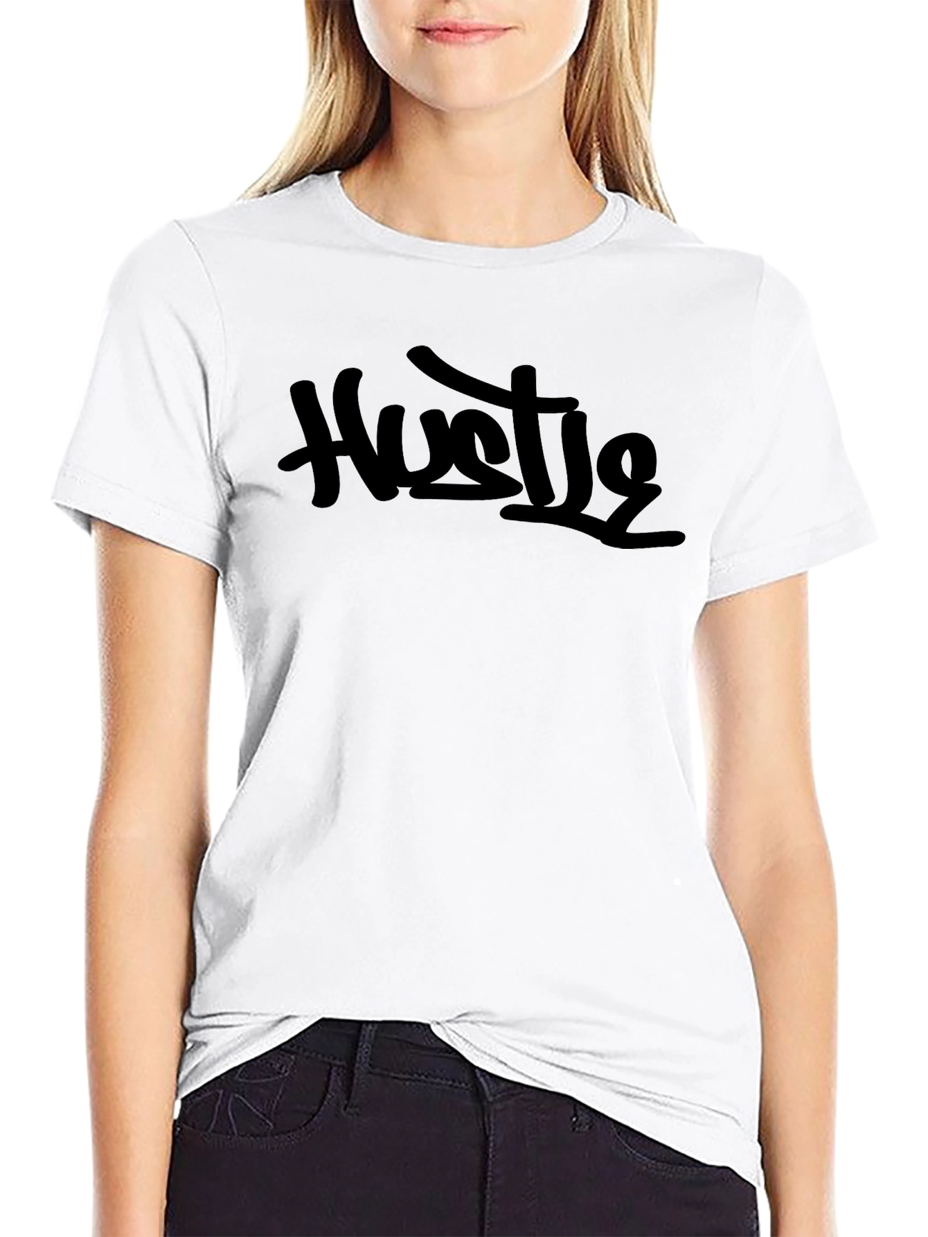 Mens Black Hustle Graphic Tee