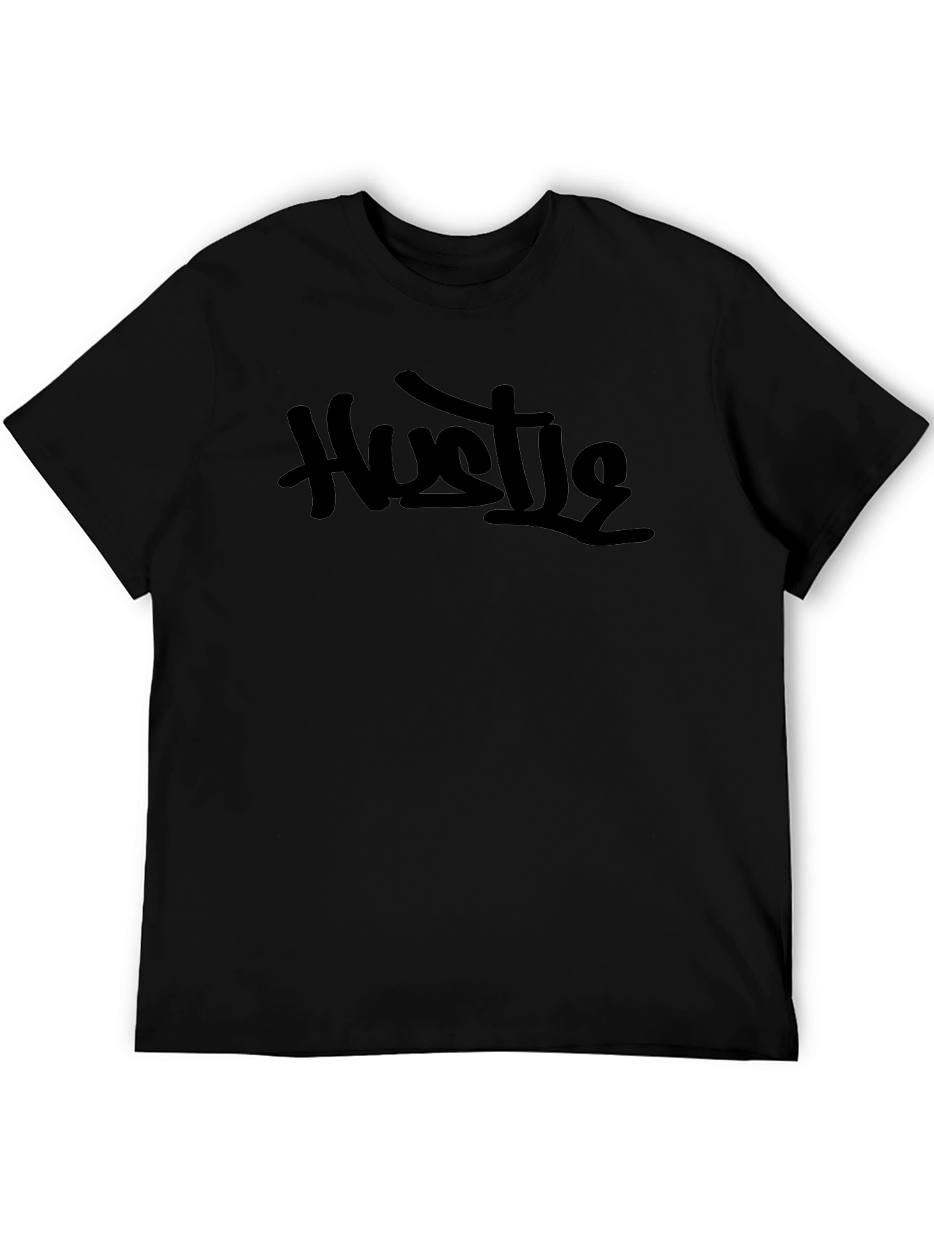 Mens Black Hustle Graphic Tee