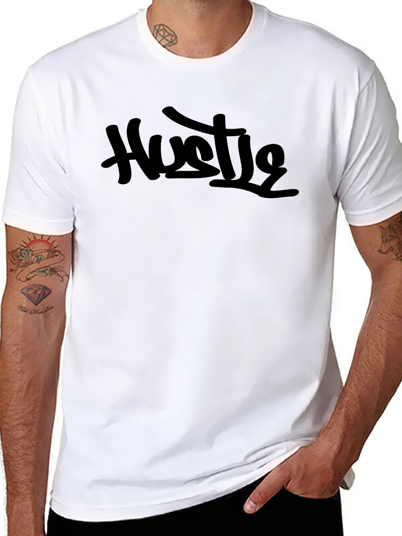 Mens Black Hustle Graphic Tee