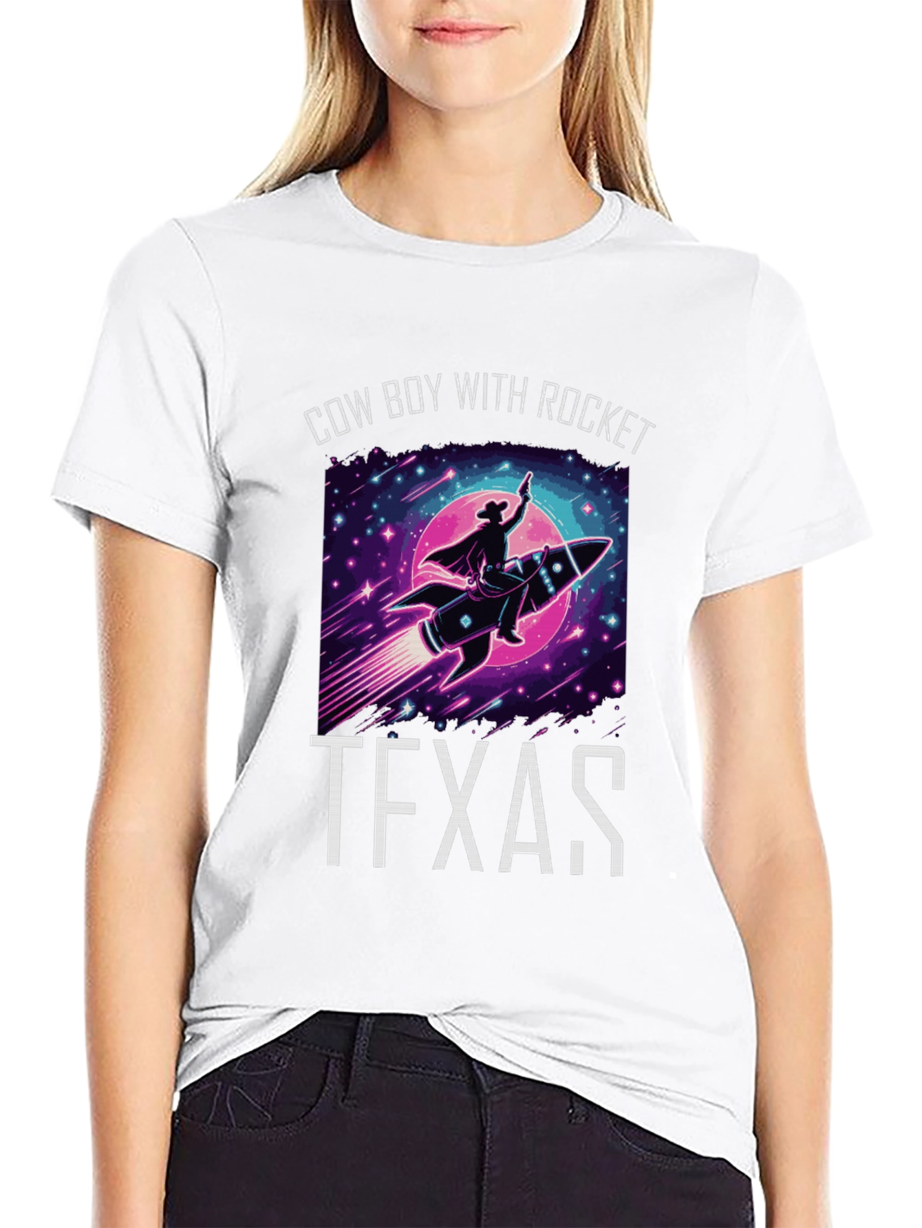 Cowboy with Rocket Texas T-Shirt