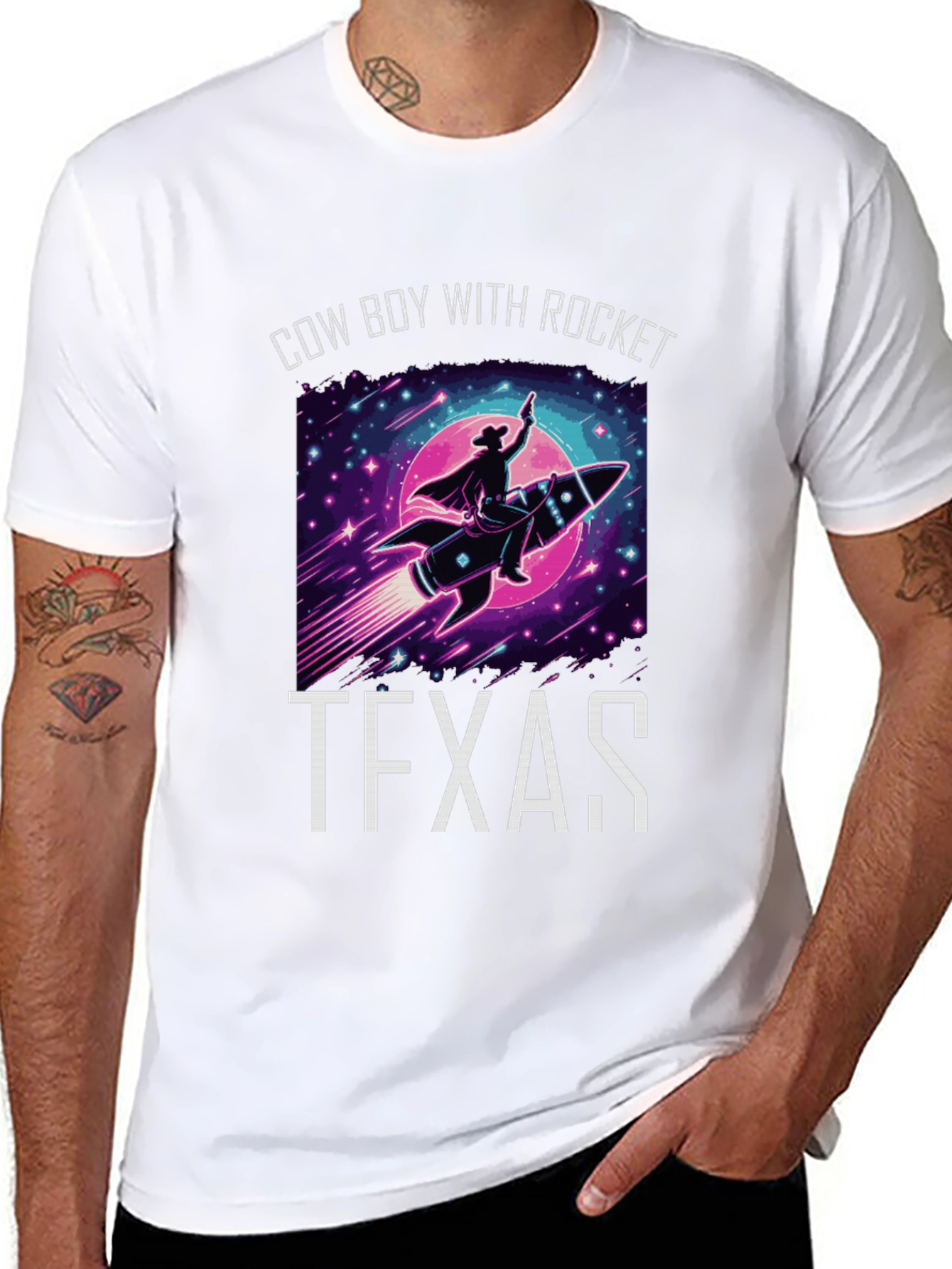 Cowboy with Rocket Texas T-Shirt