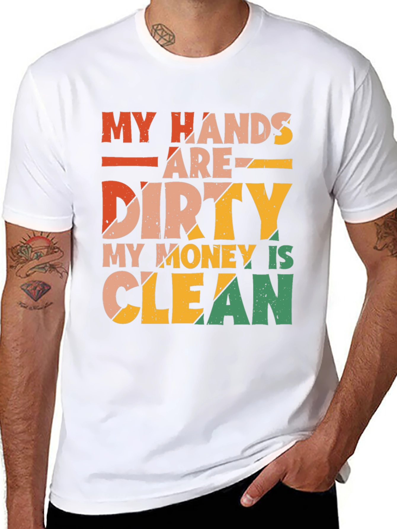 Funny Dirty Hands Clean Money Graphic T-Shirt