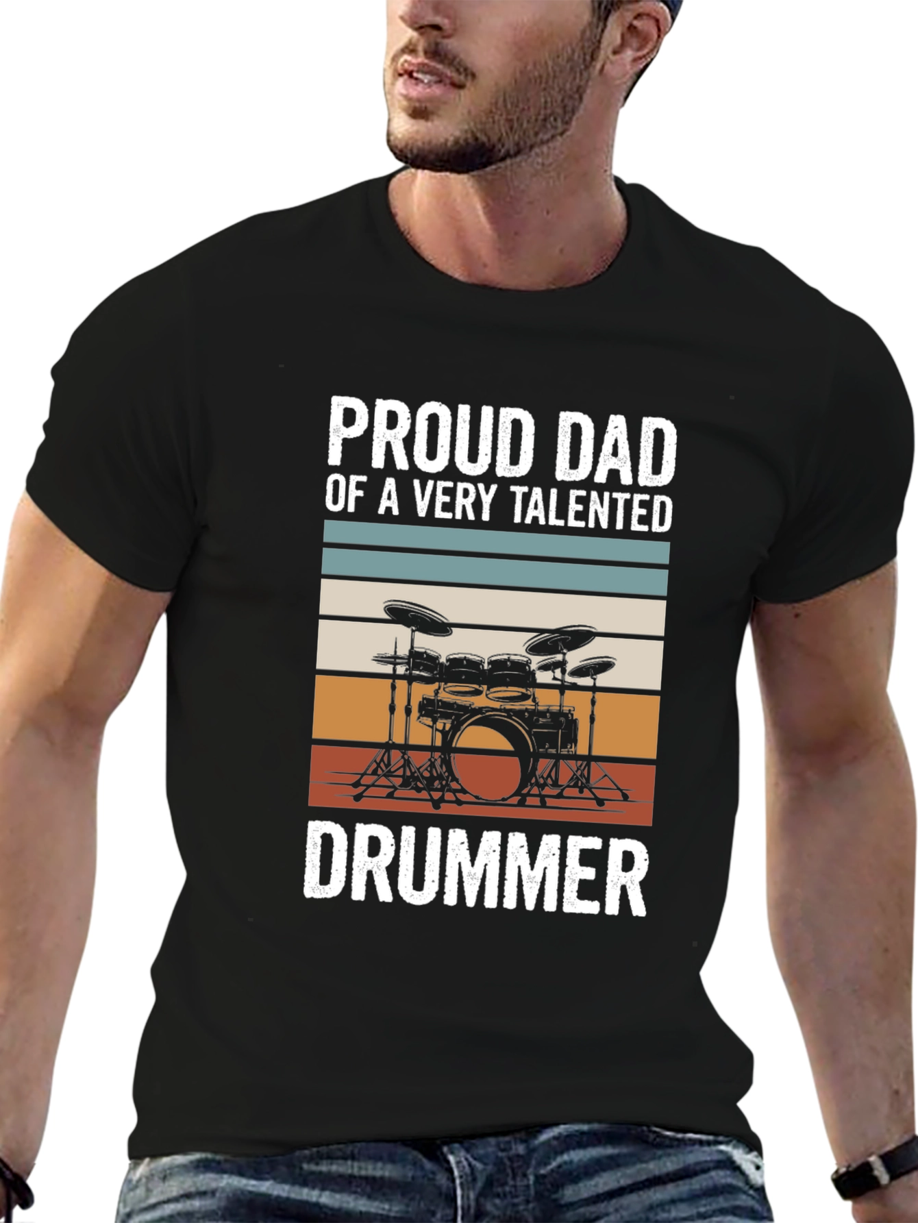 Proud Dad Drummer T-Shirt - Musical Parent Tee
