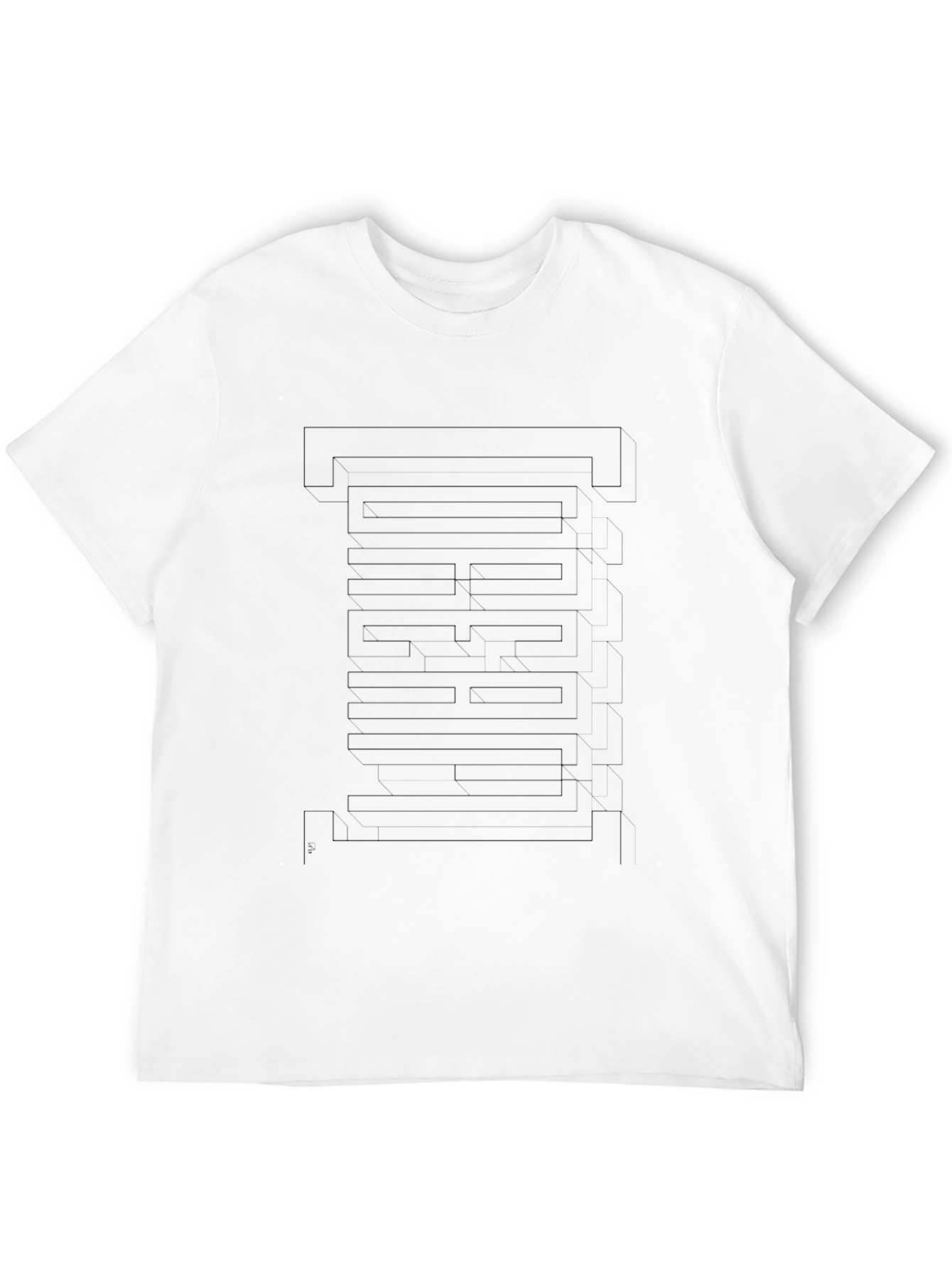 Geometric Graphic Tee - Black