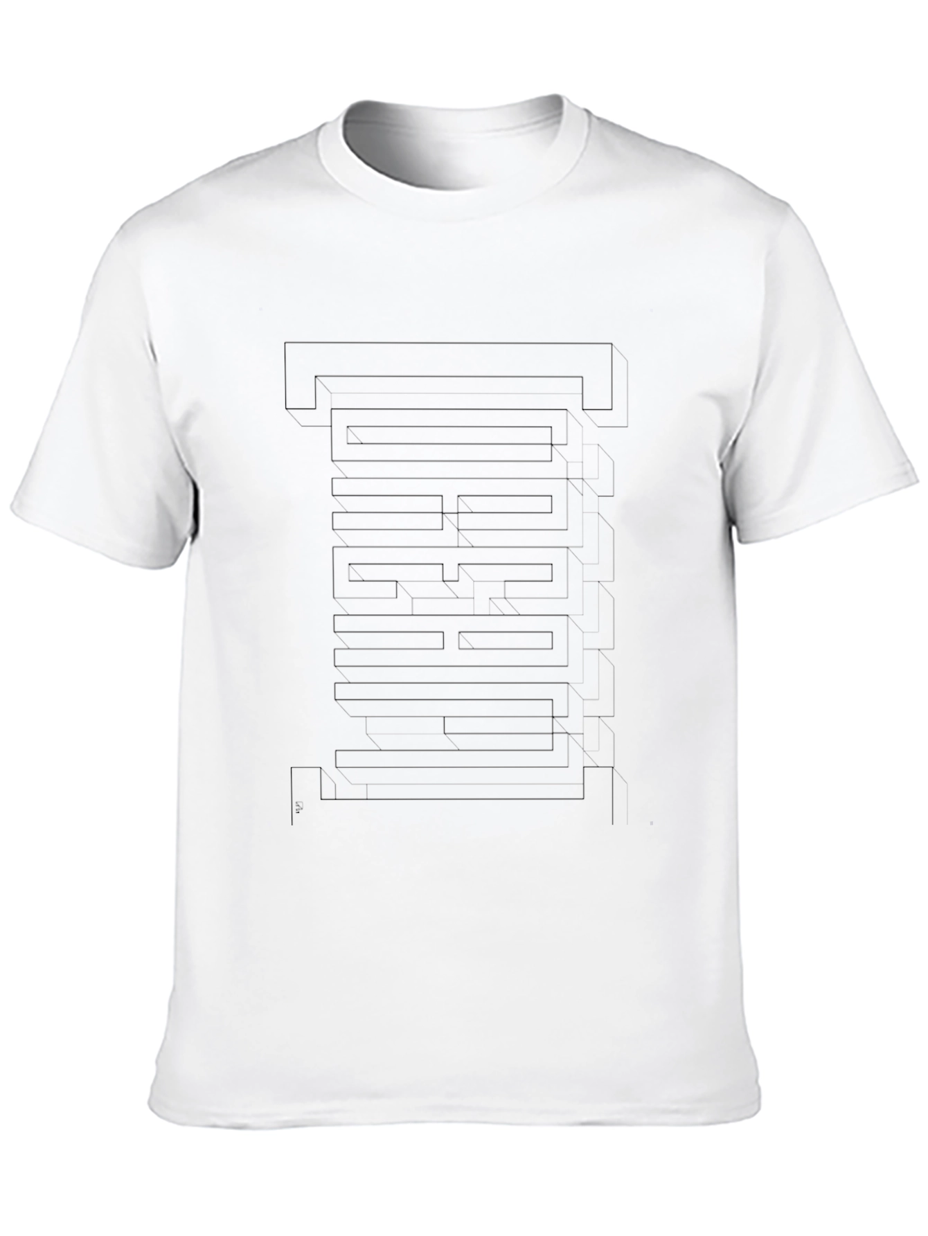 Geometric Graphic Tee - Black