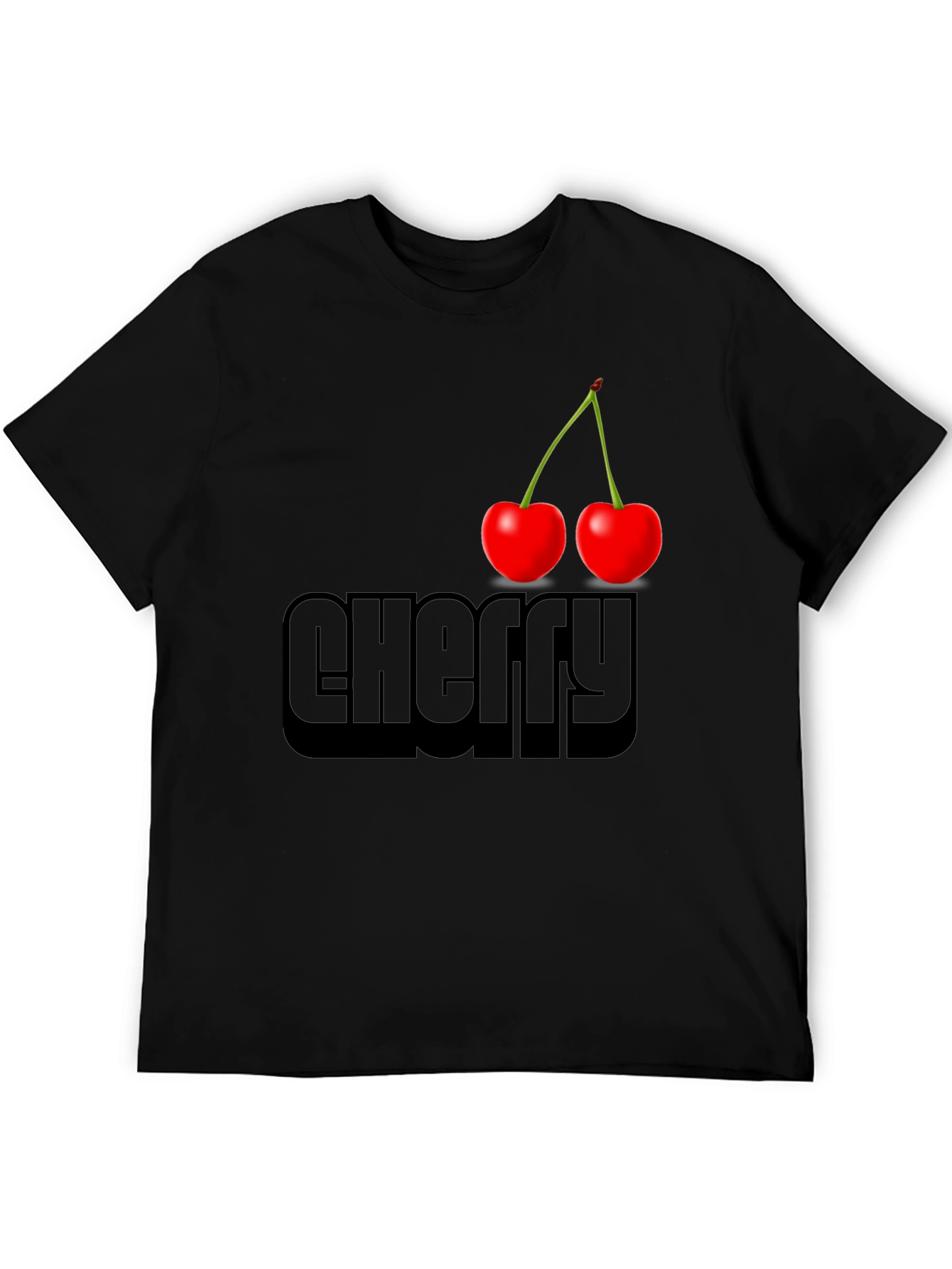 Cherry Graphic Black T-Shirt