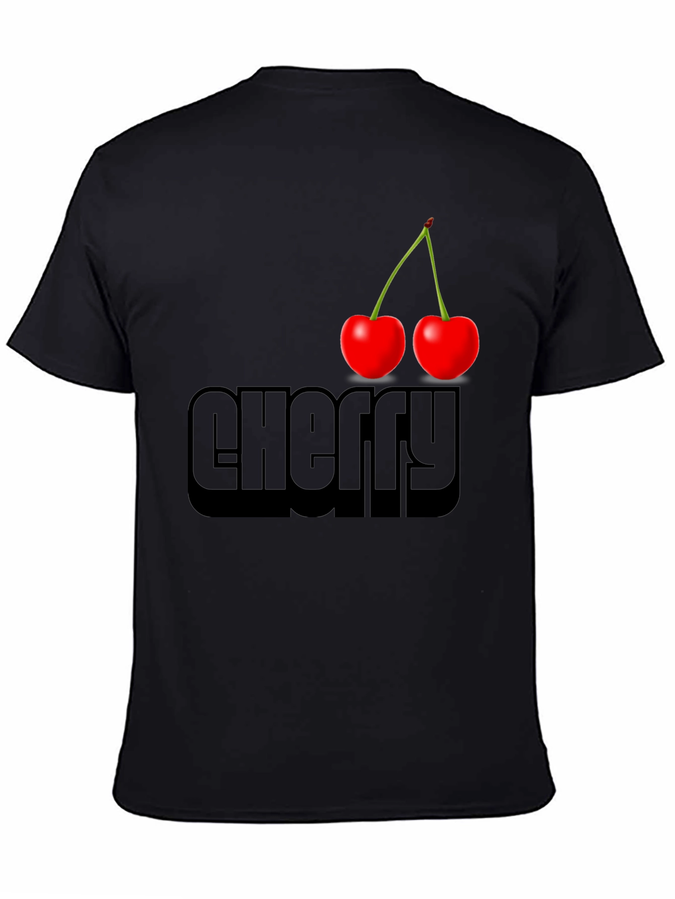 Cherry Graphic Black T-Shirt