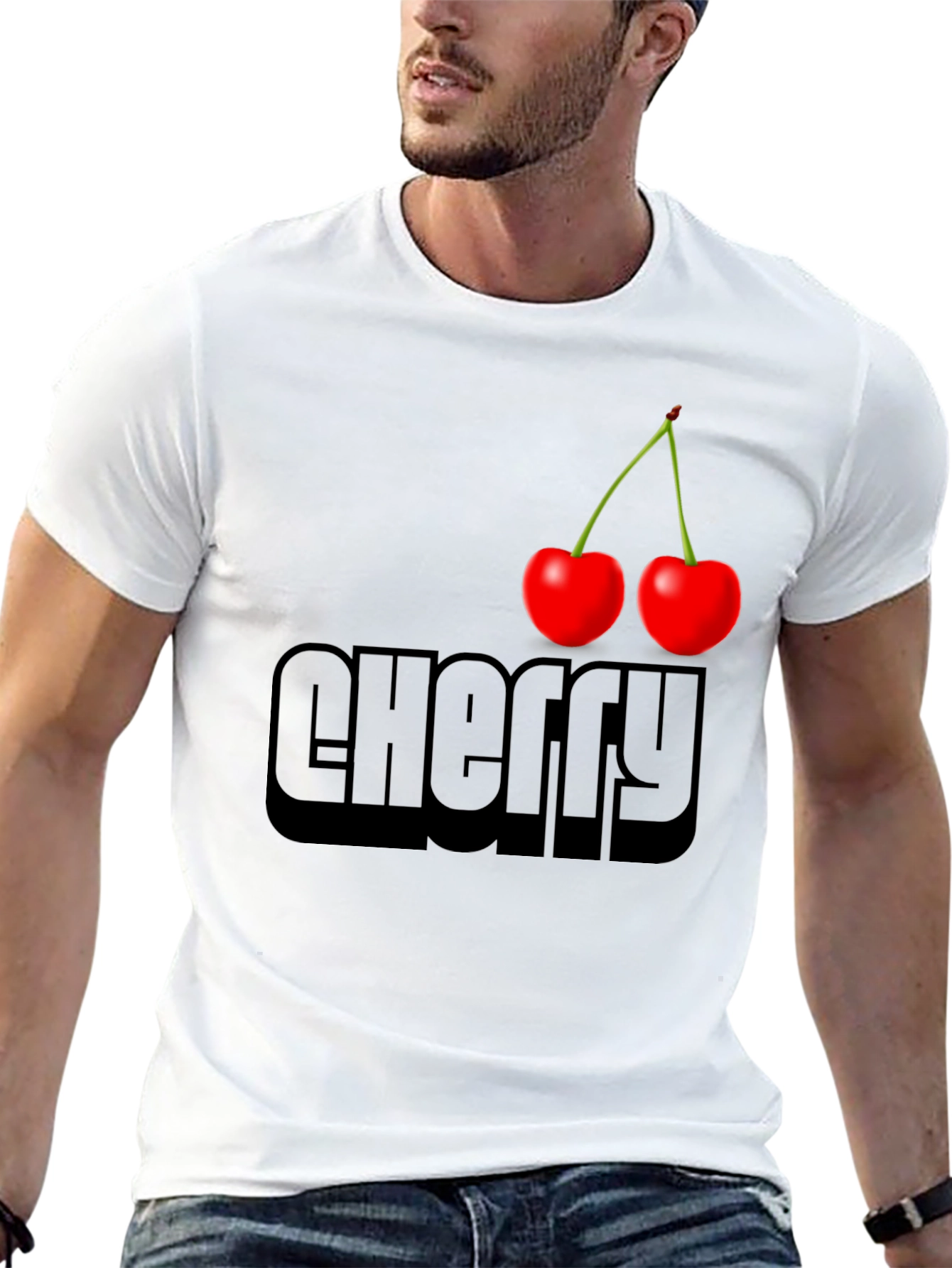 Cherry Graphic Black T-Shirt