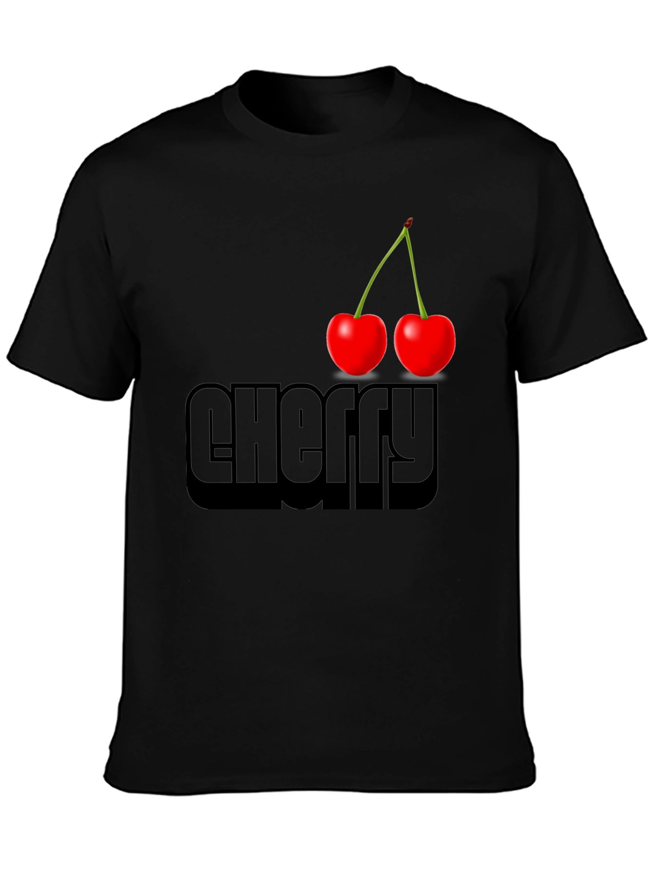 Cherry Graphic Black T-Shirt