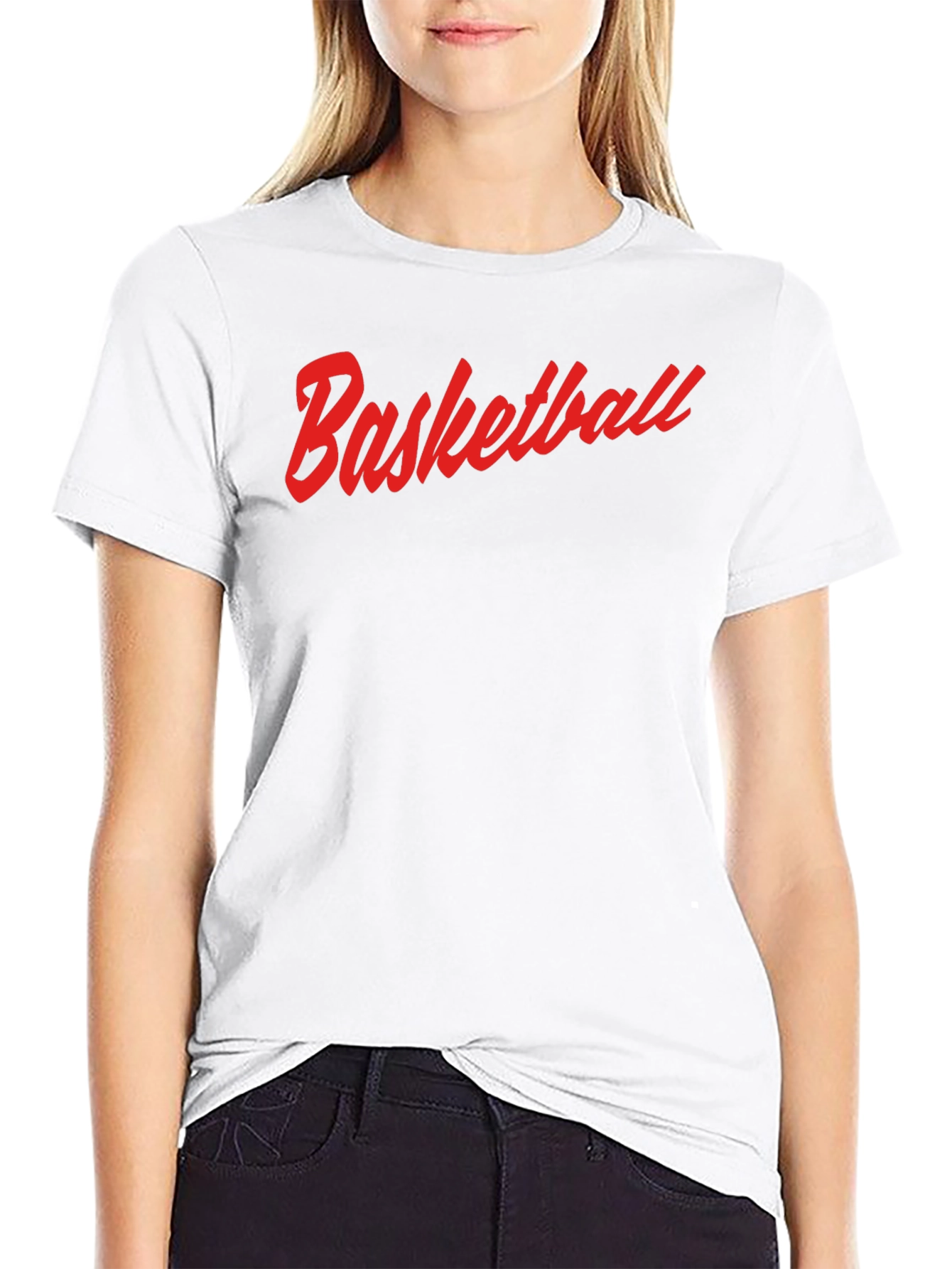 Basketball Graphic Tee - Red Print on Black