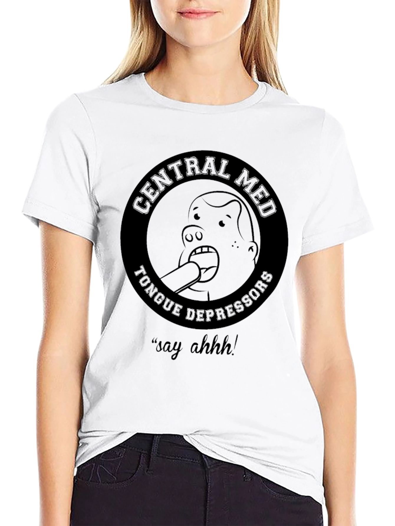 Central Med Tongue Depressors Black T-Shirt