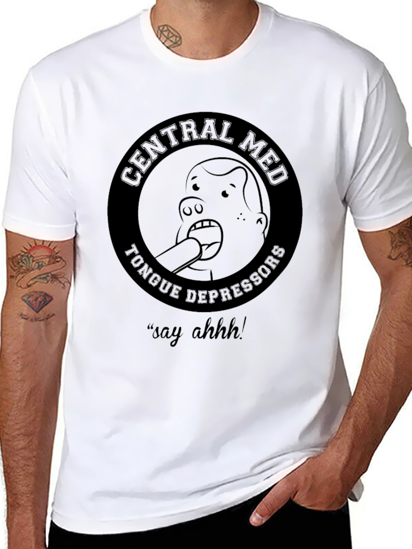 Central Med Tongue Depressors Black T-Shirt