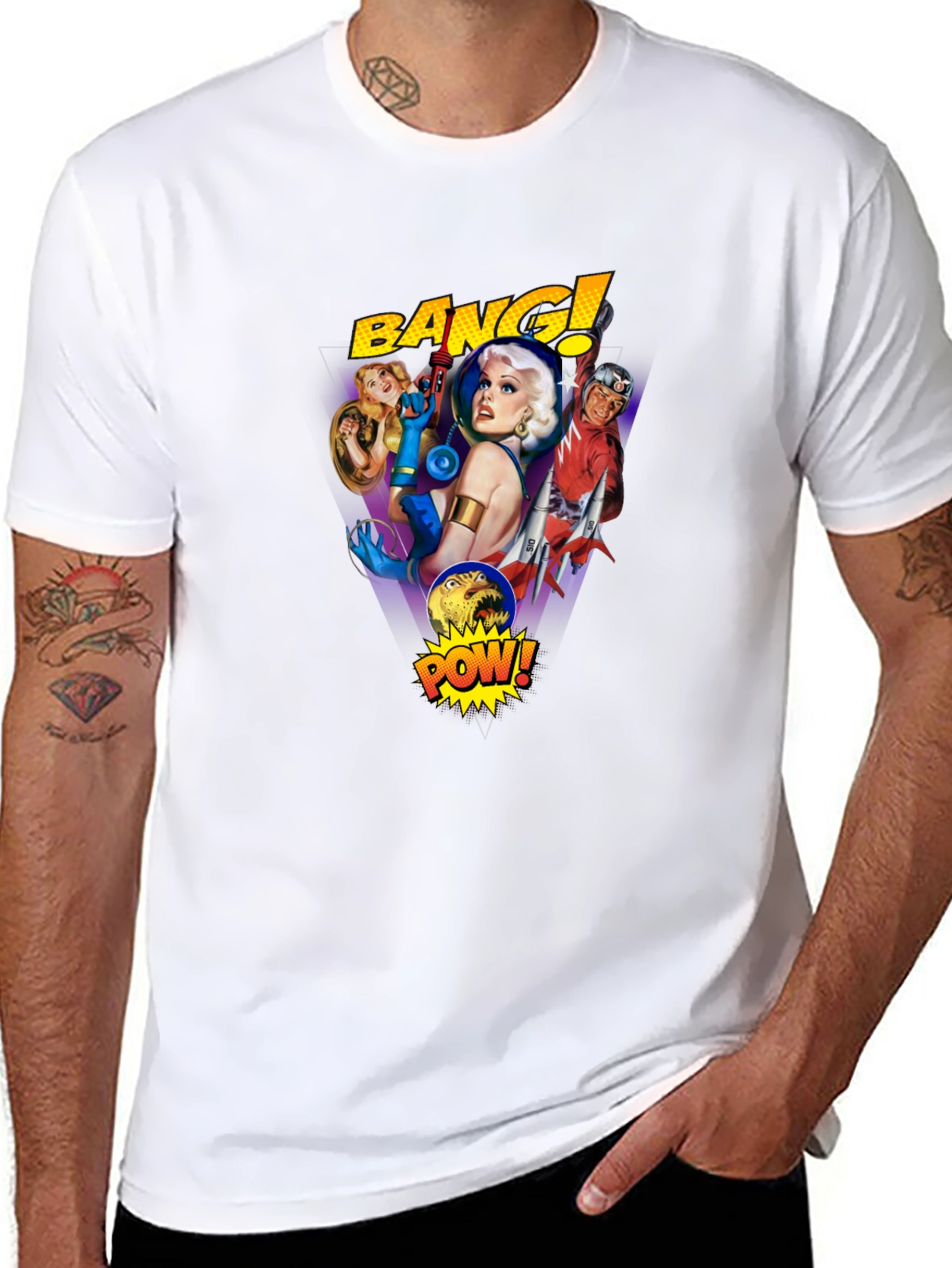 Retro Sci-Fi Comic T-Shirt - Bang! Pow!