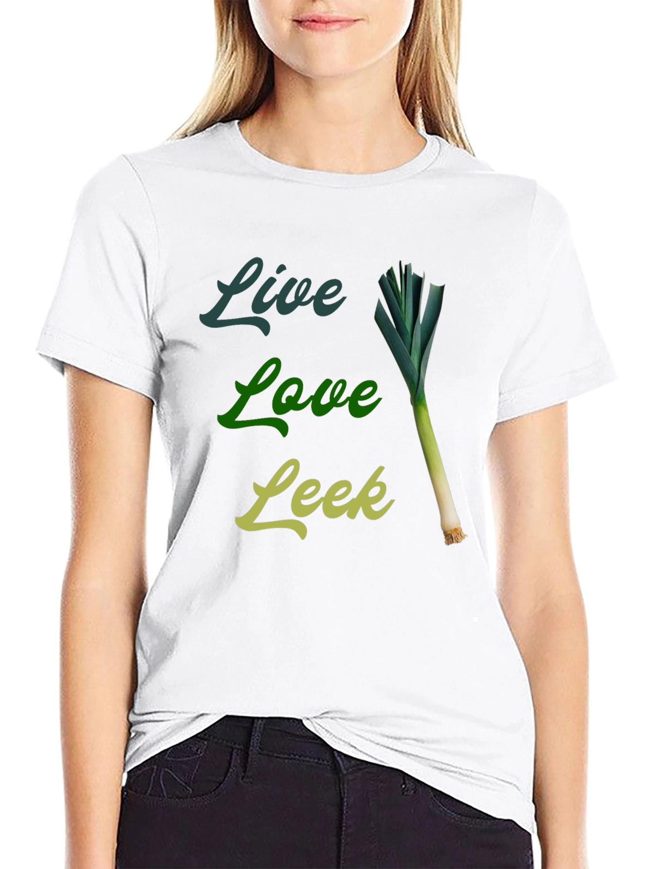 Live Love Leek Black Graphic Tee