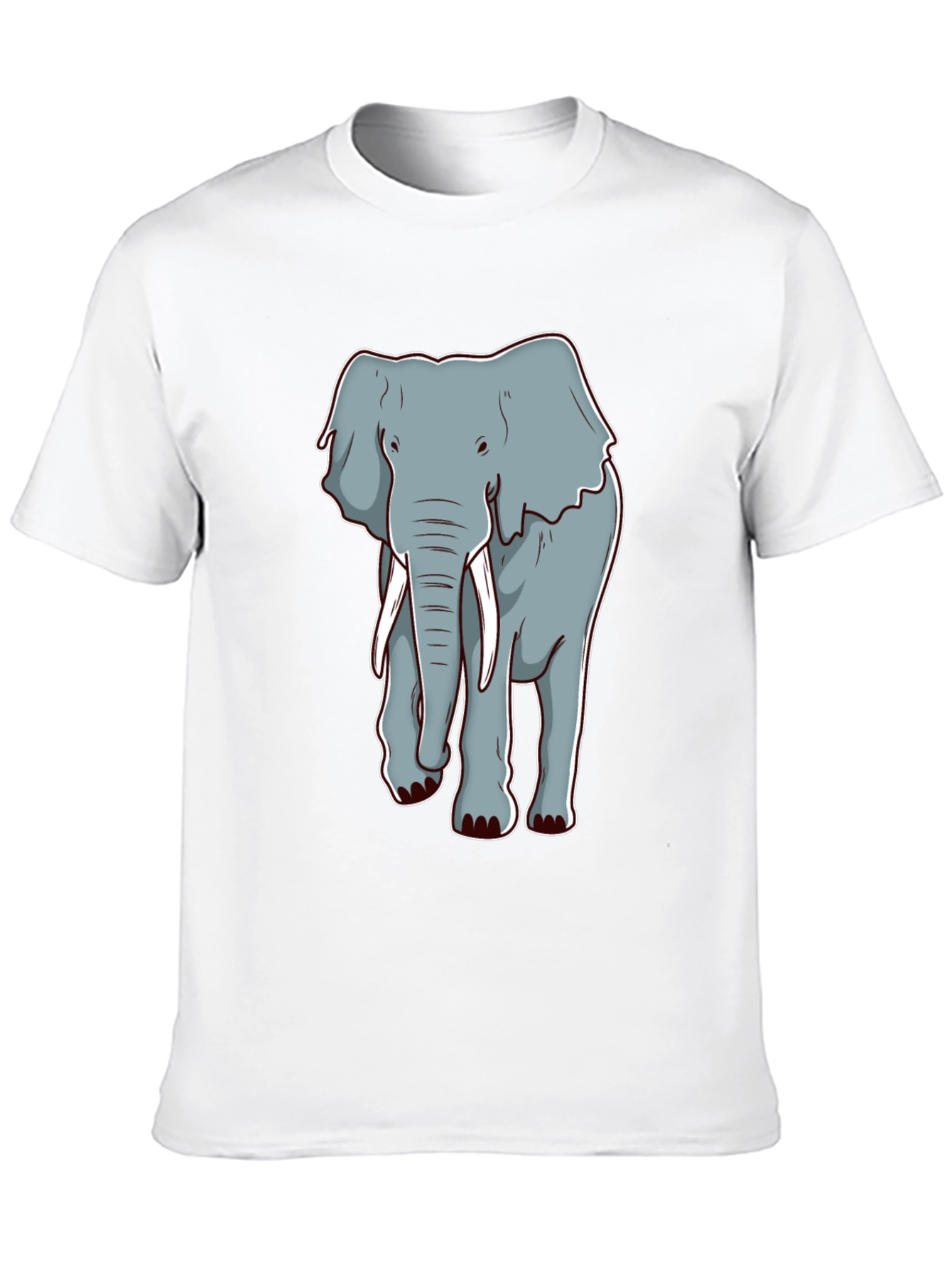 Elephant Graphic Tee - Casual Crew Neck T-Shirt