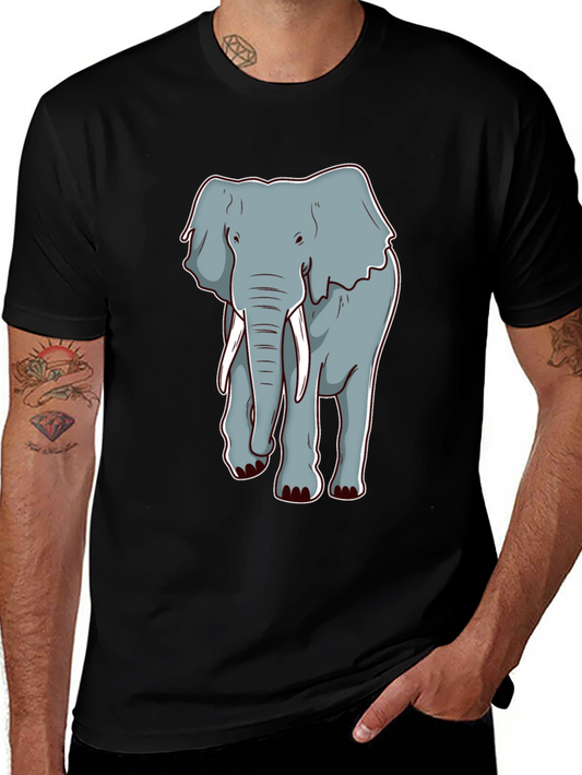 Elephant Graphic Tee - Casual Crew Neck T-Shirt