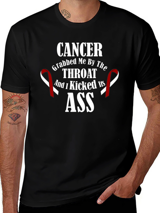Cancer Kicked Its Ass Black Graphic T-Shirt