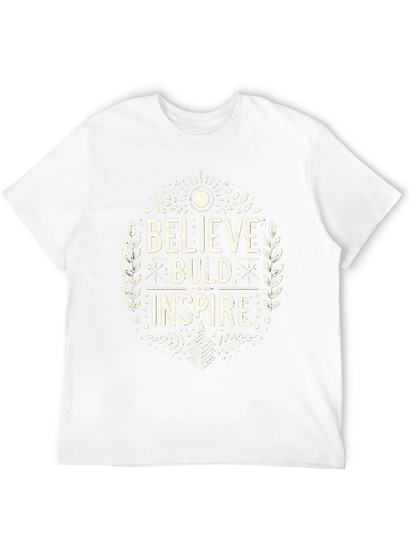 Believe Build Inspire Graphic Tee - Black Cotton T-Shirt