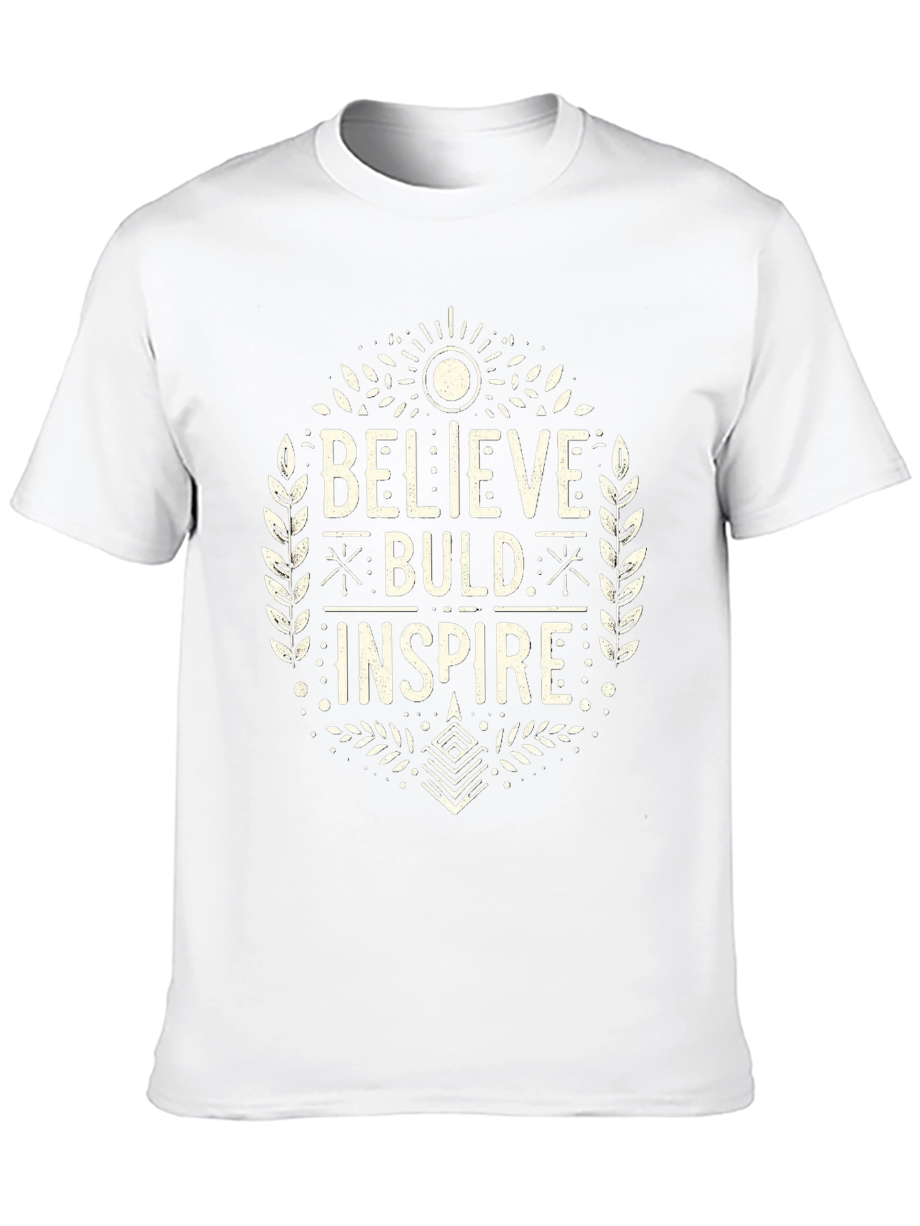 Believe Build Inspire Graphic Tee - Black Cotton T-Shirt