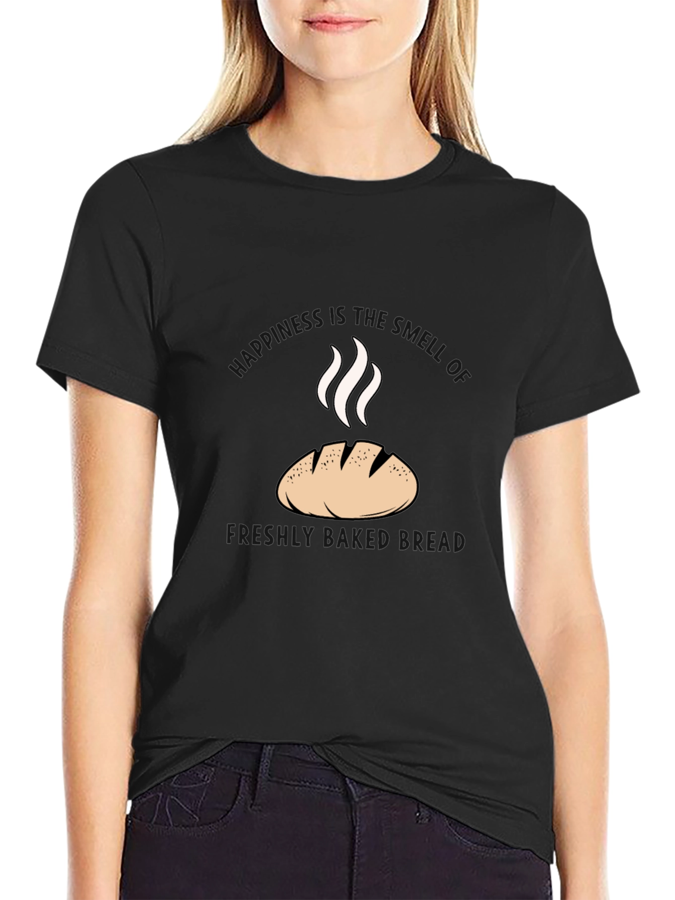 Freshly Baked Bread Graphic Tee - Black