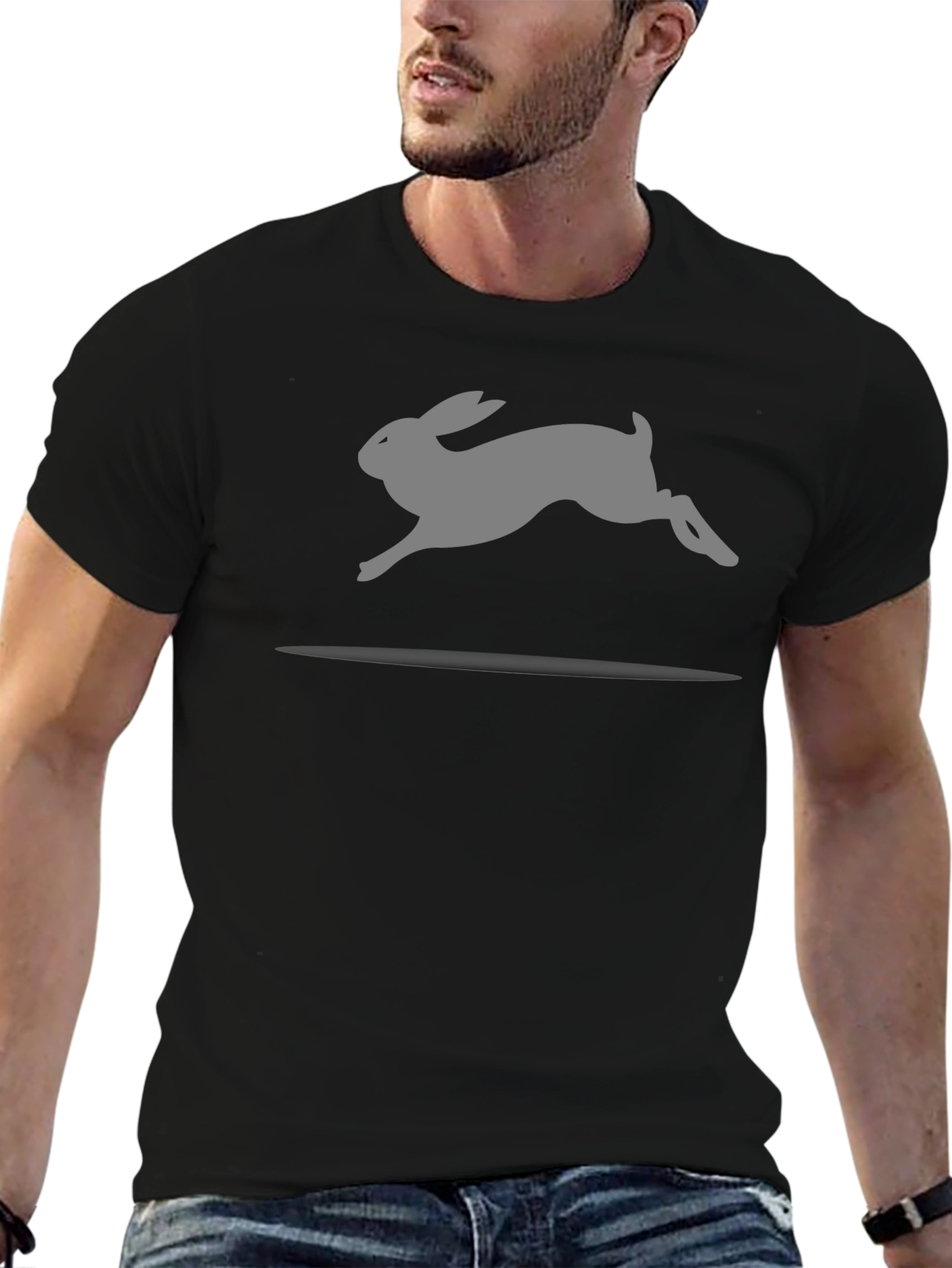 Rabbit Silhouette Black T-Shirt