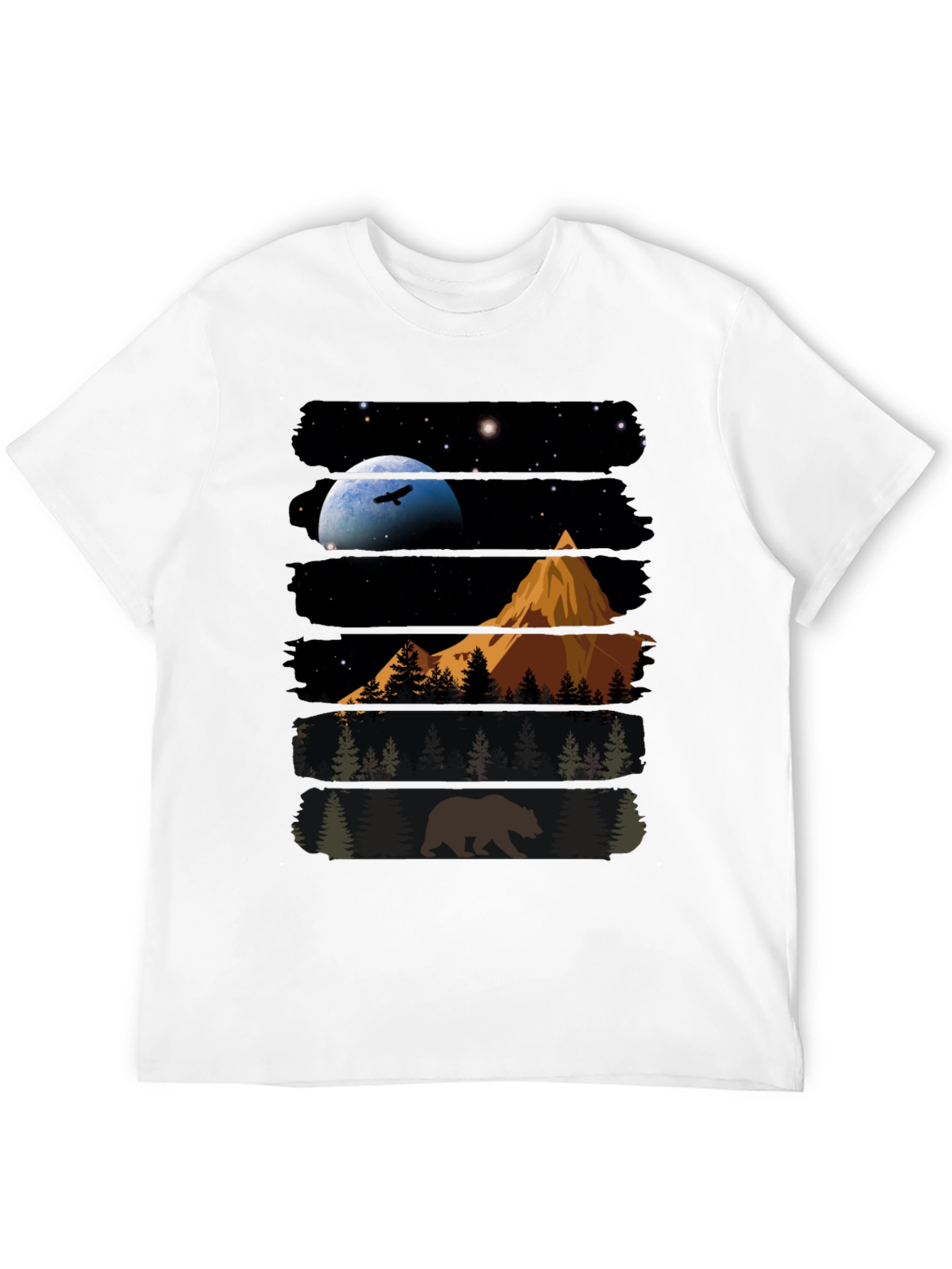 Nature Bear Graphic T-Shirt - Black