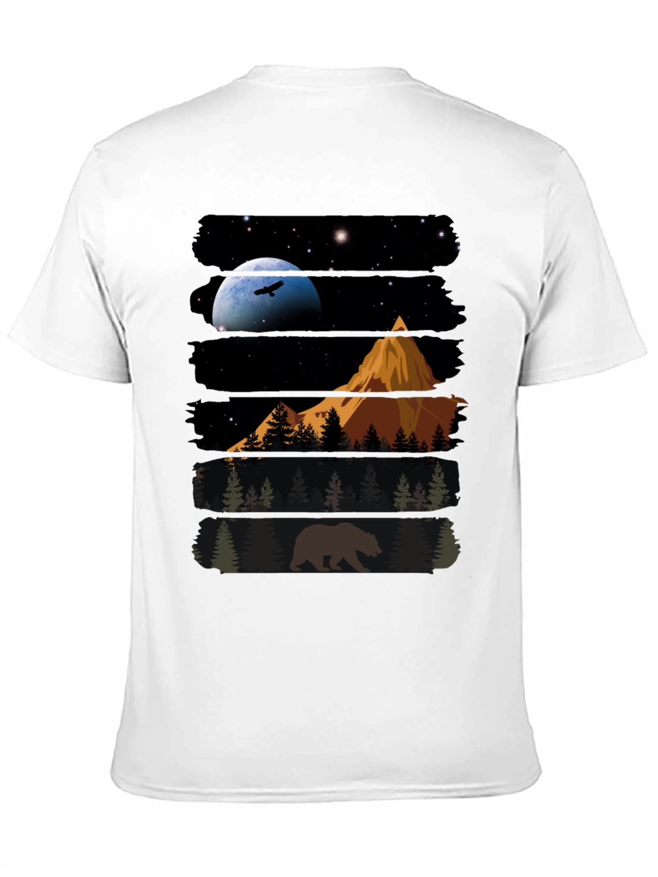 Nature Bear Graphic T-Shirt - Black