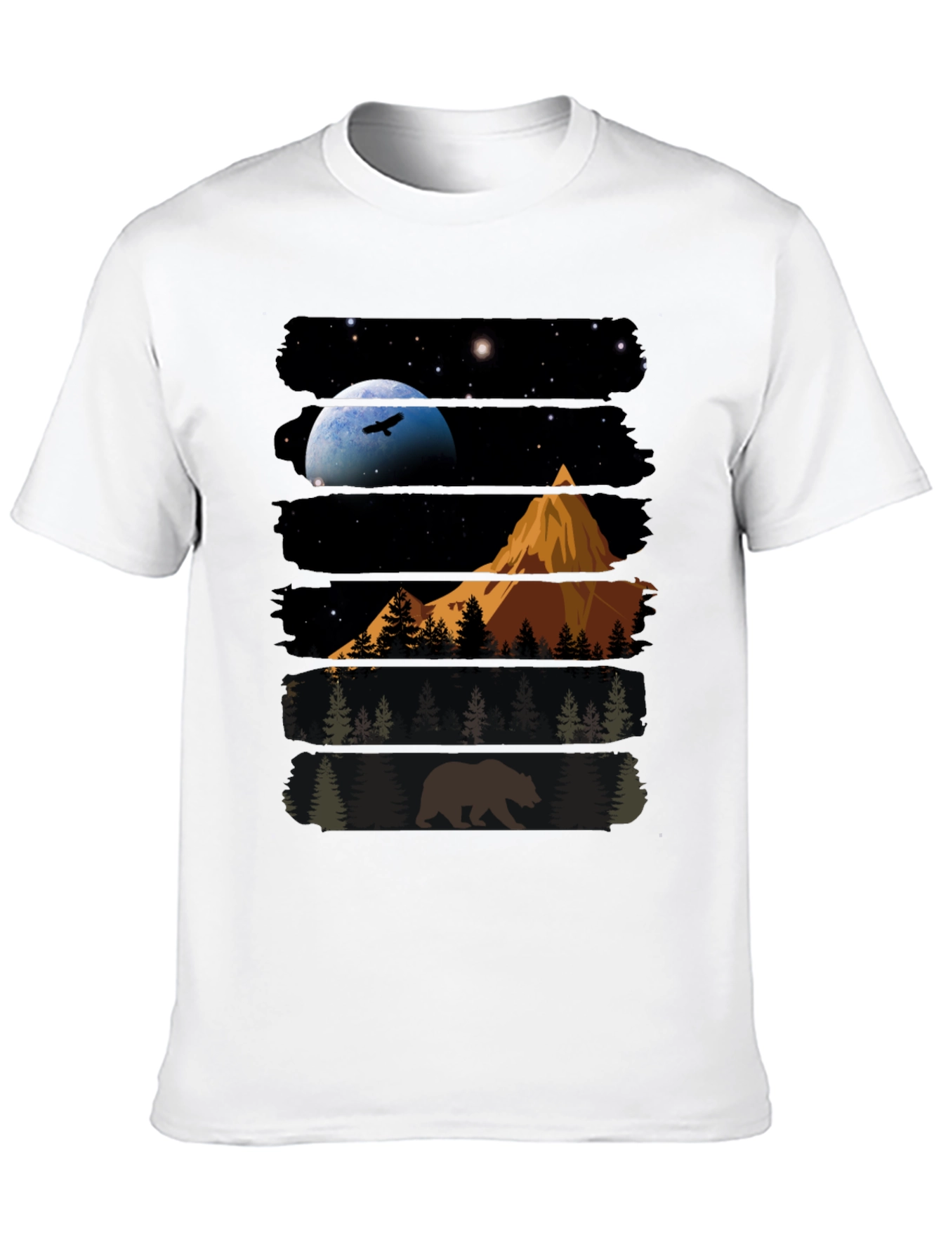 Nature Bear Graphic T-Shirt - Black