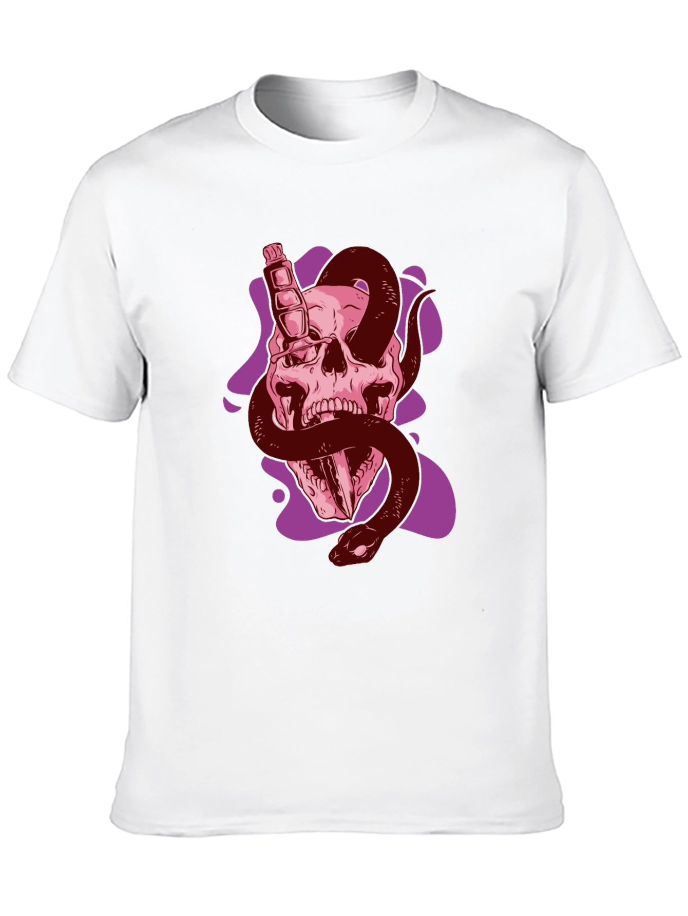 Skull Snake Graphic Tee - Edgy Black T-Shirt